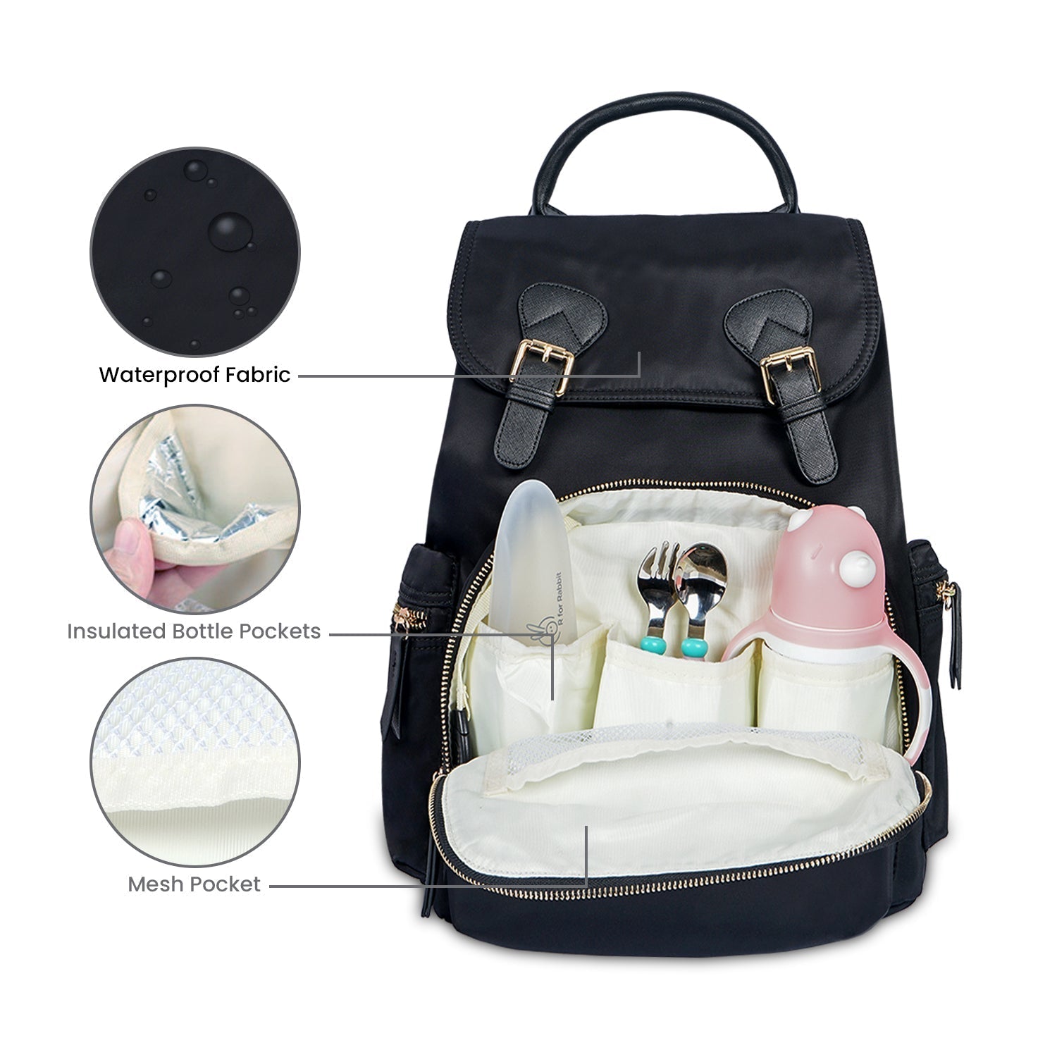 R For Rabbit Caramello Bliss Diaper Bag Black 2.2lb