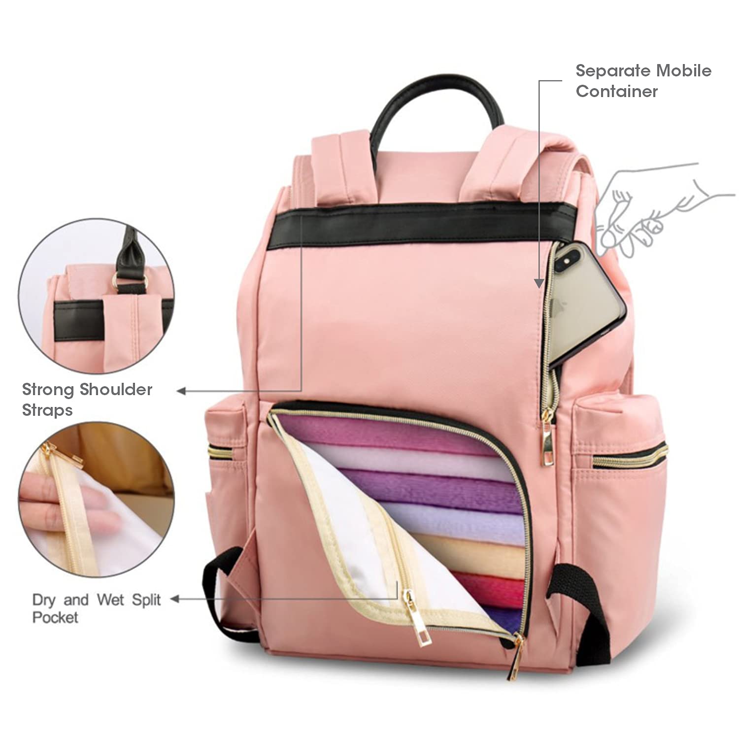 R For Rabbit Caramello Bliss Diaper Bag Pink 2.2lb