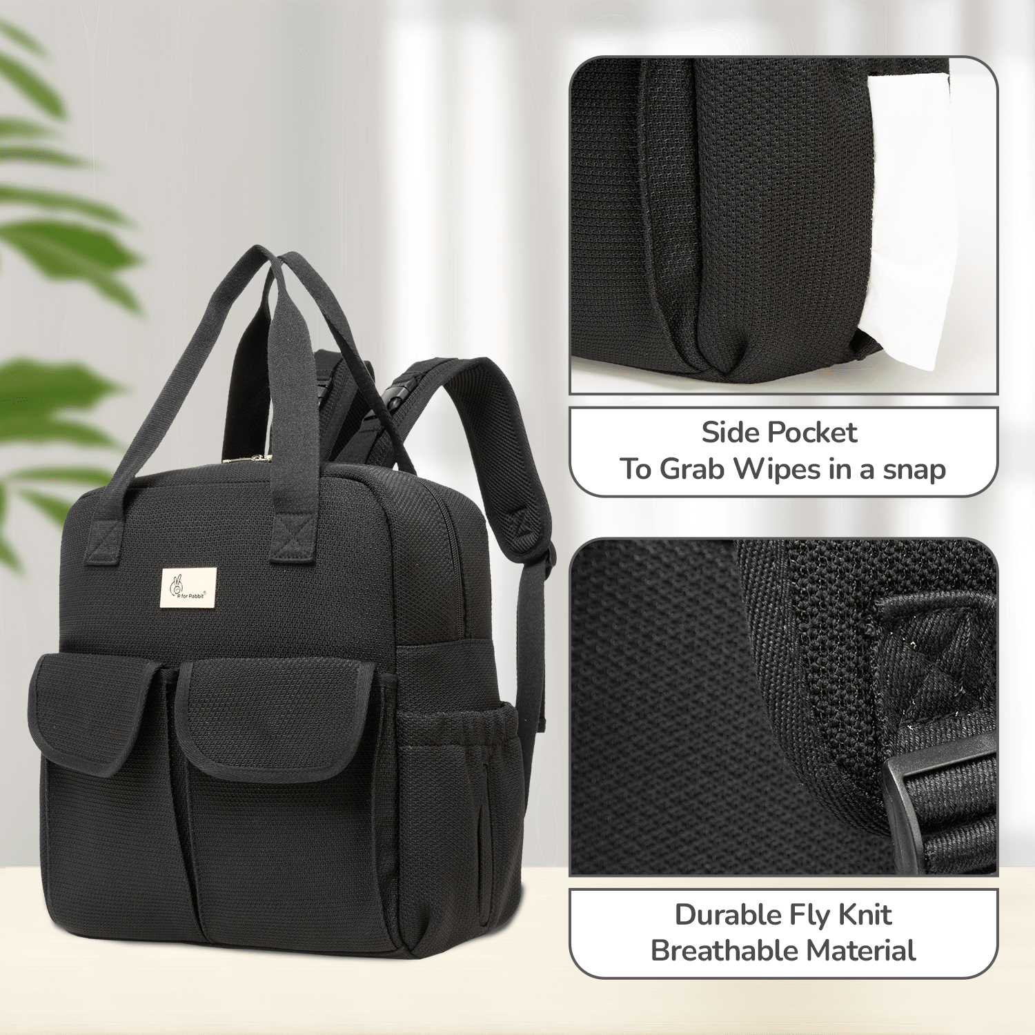 R For Rabbit Caramello Breezy Diaper Bag Flyknit Material 19.5L 1.54lb