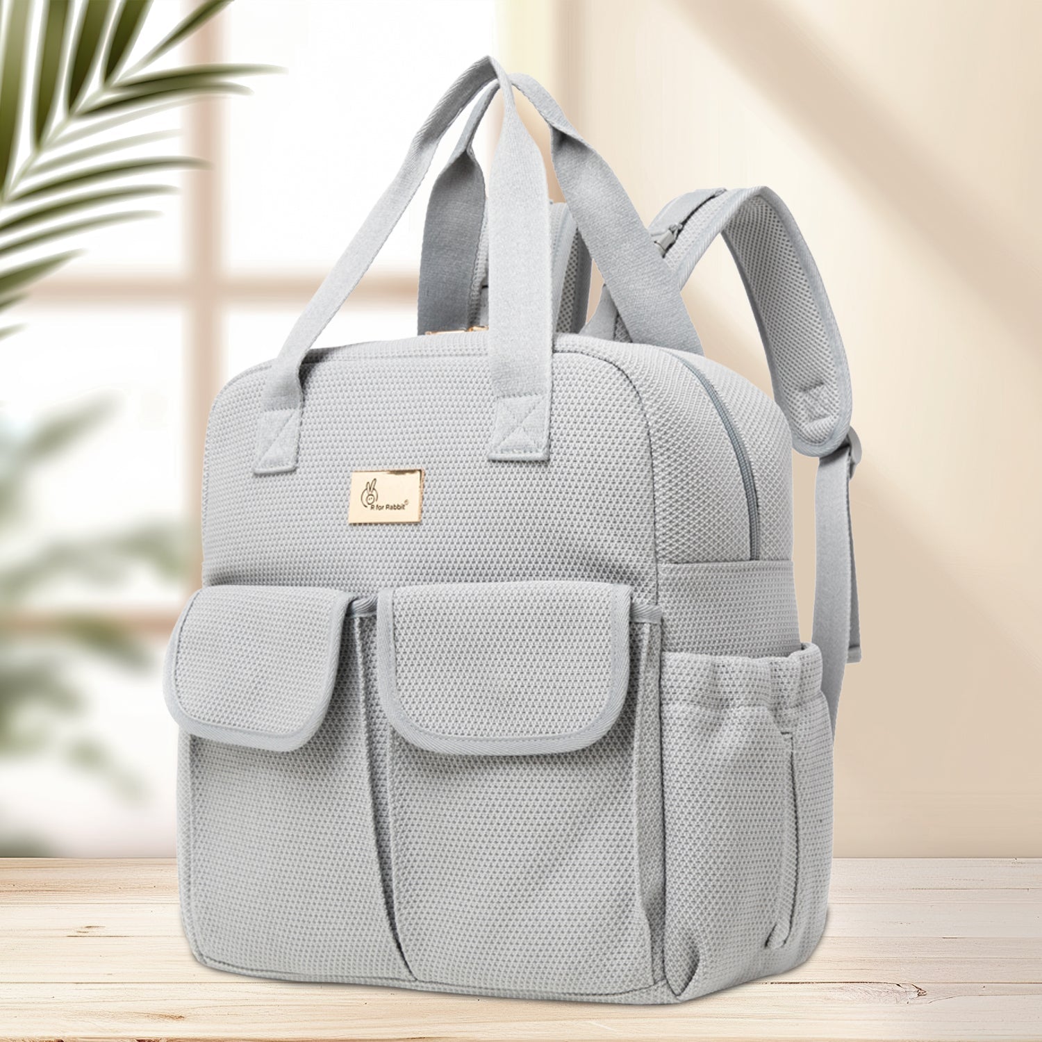 R For Rabbit Caramello Breezy Diaper Bag Flyknit Fabric Multi-Purpose Grey 19.5L