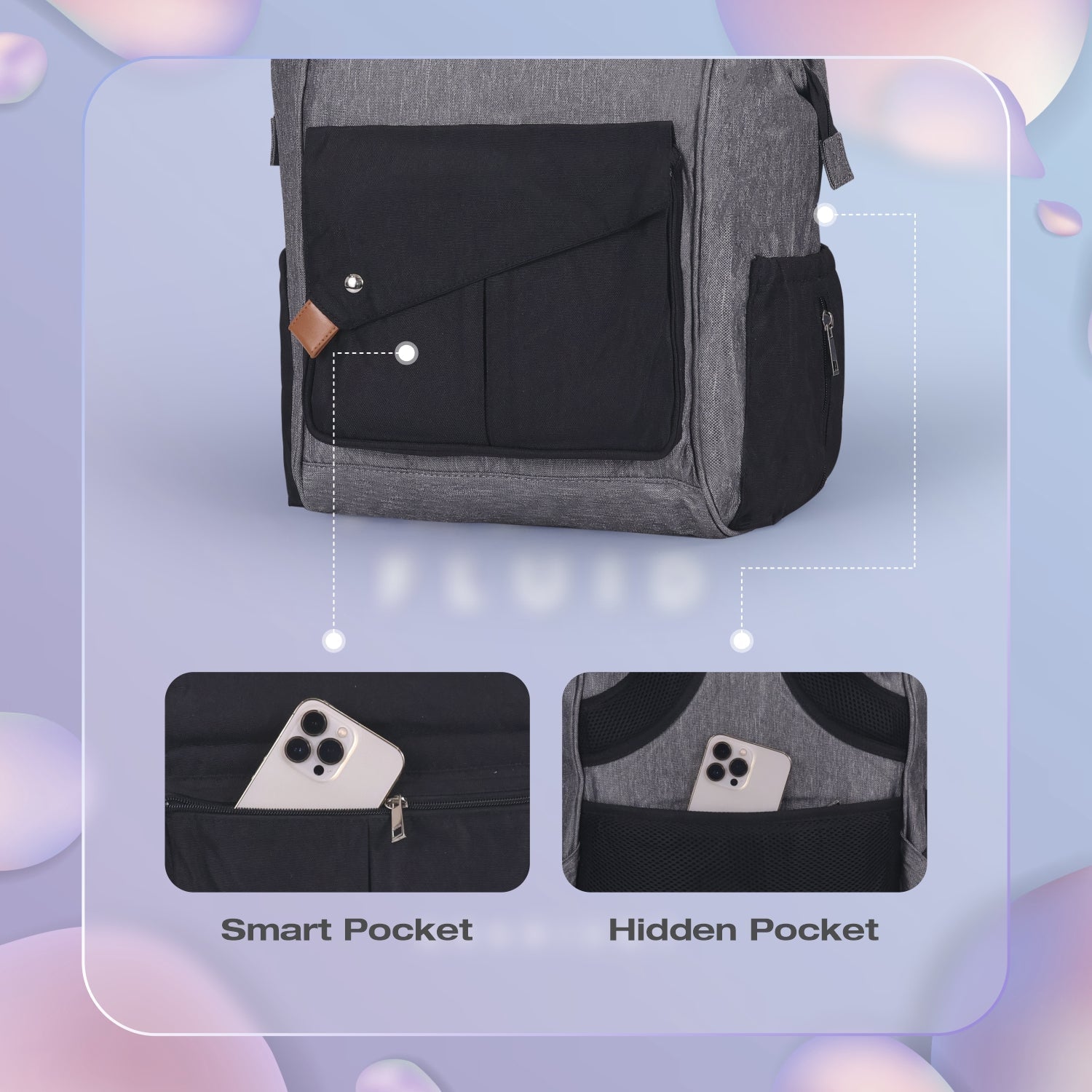 R For Rabbit Caramello Delight Diaper Bag Black Grey 1.74lb