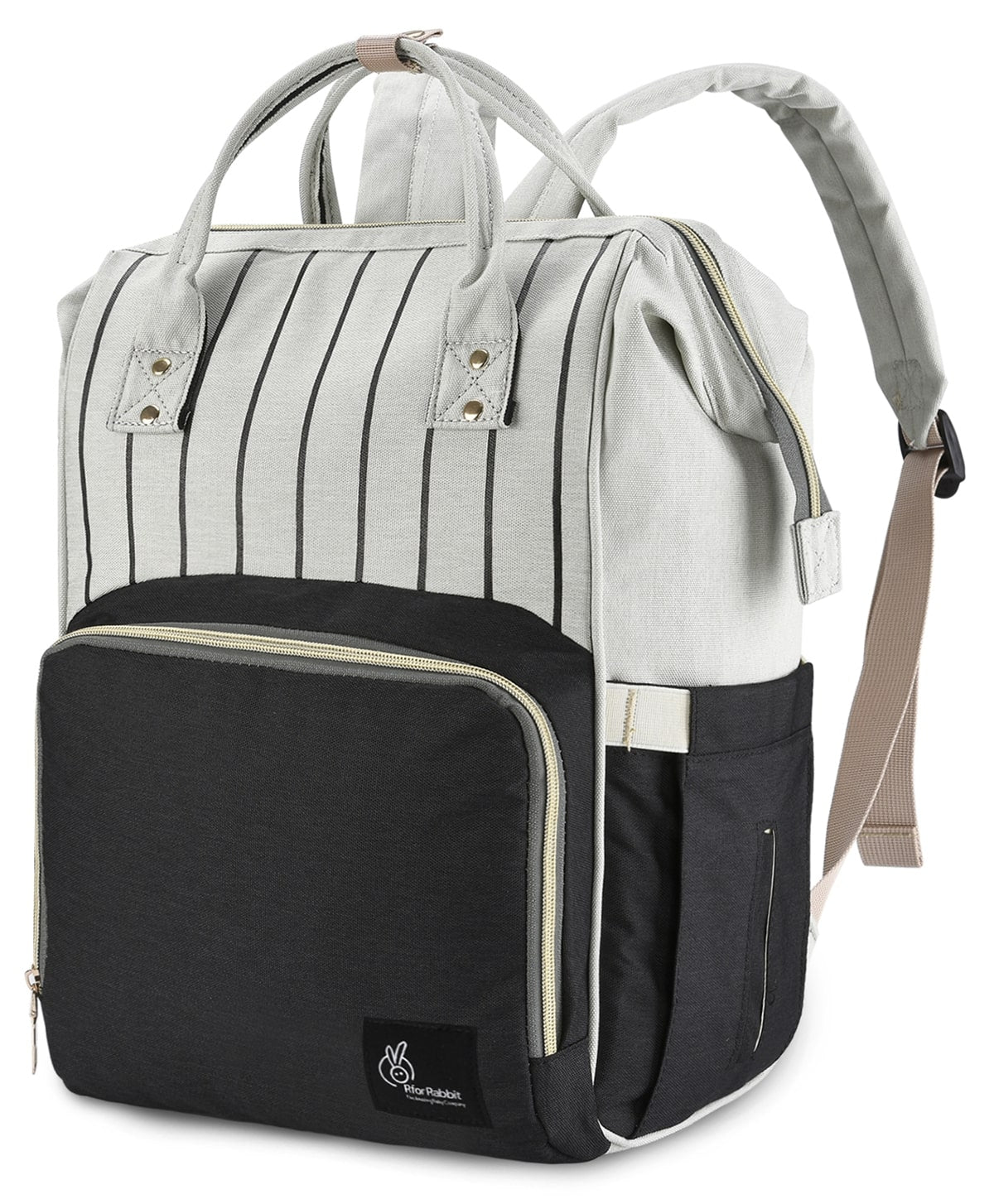 R For Rabbit Caramello Black Strip Smart Fashionable Diaper Bag