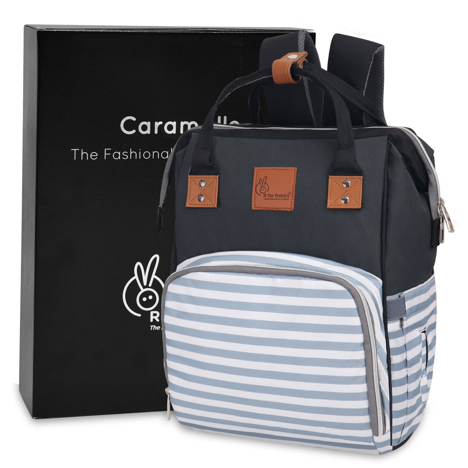 R For Rabbit Caramello Regal Diaper Bag Stripes 11x9x15in 1.32lb