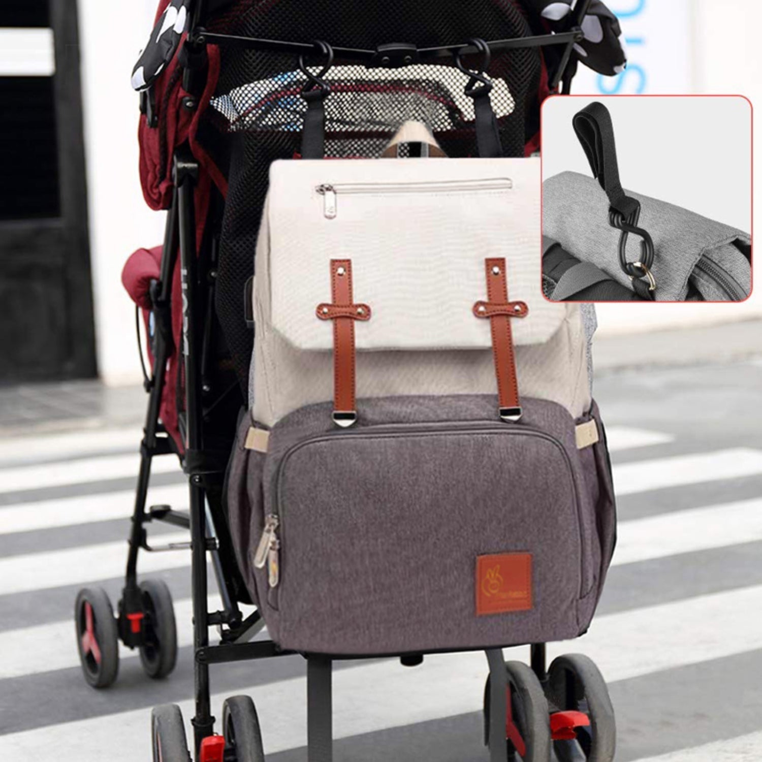 R For Rabbit Caramello Smart Diaper Bag Beige Brown 17.32x10.63x7.87in 2.2lb