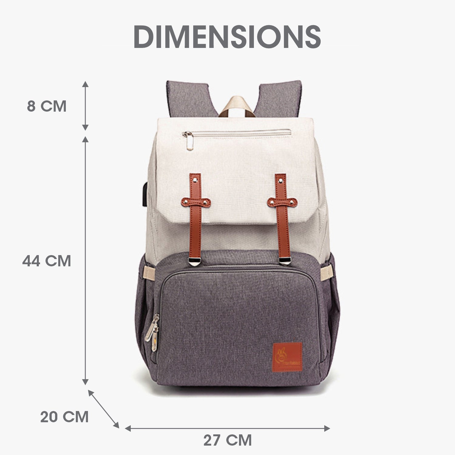 R For Rabbit Caramello Smart Diaper Bag Beige Brown 17.32x10.63x7.87in 2.2lb