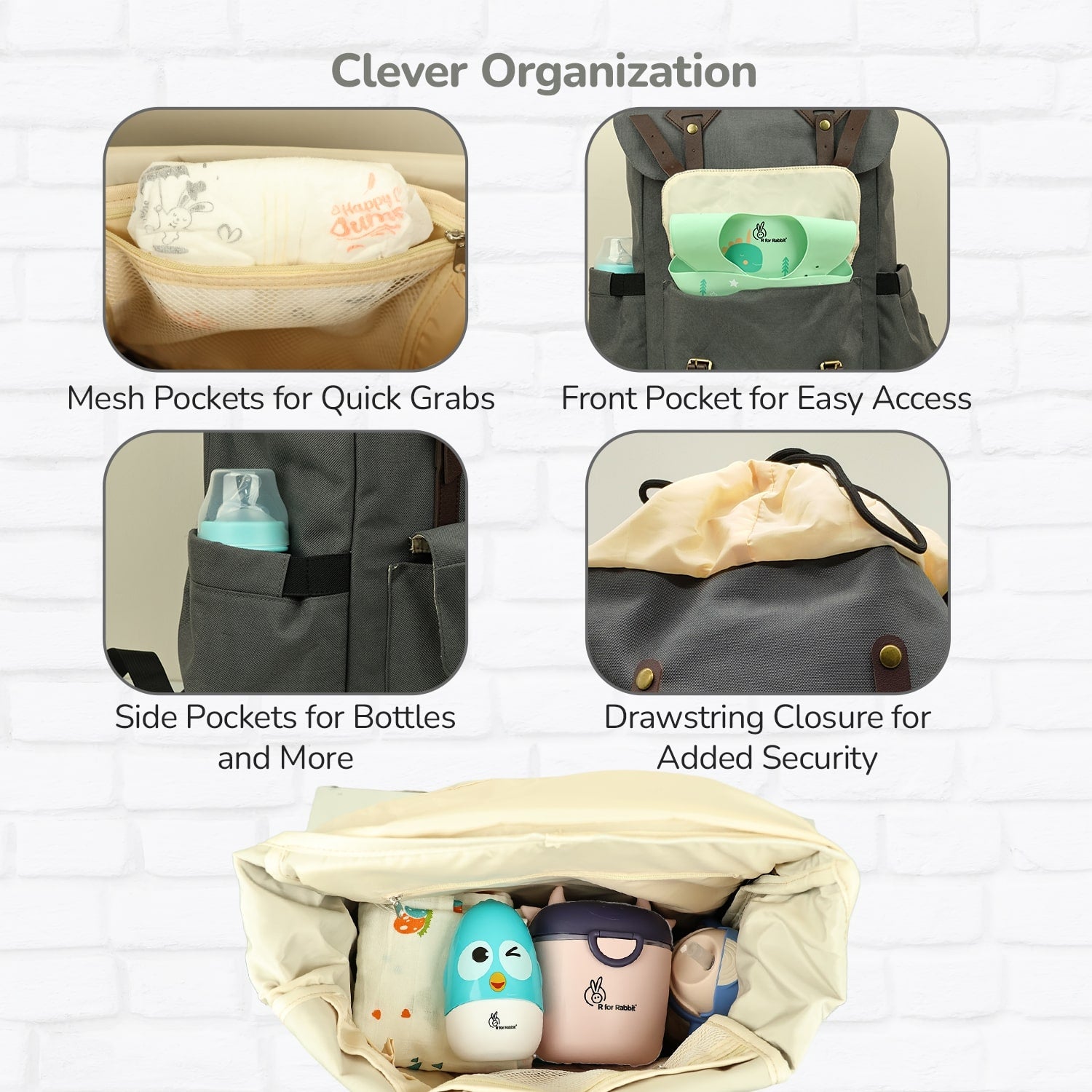 R for Rabbit Caramello Sportz Diaper Bag 900D Polyester Insulated Pockets 22L