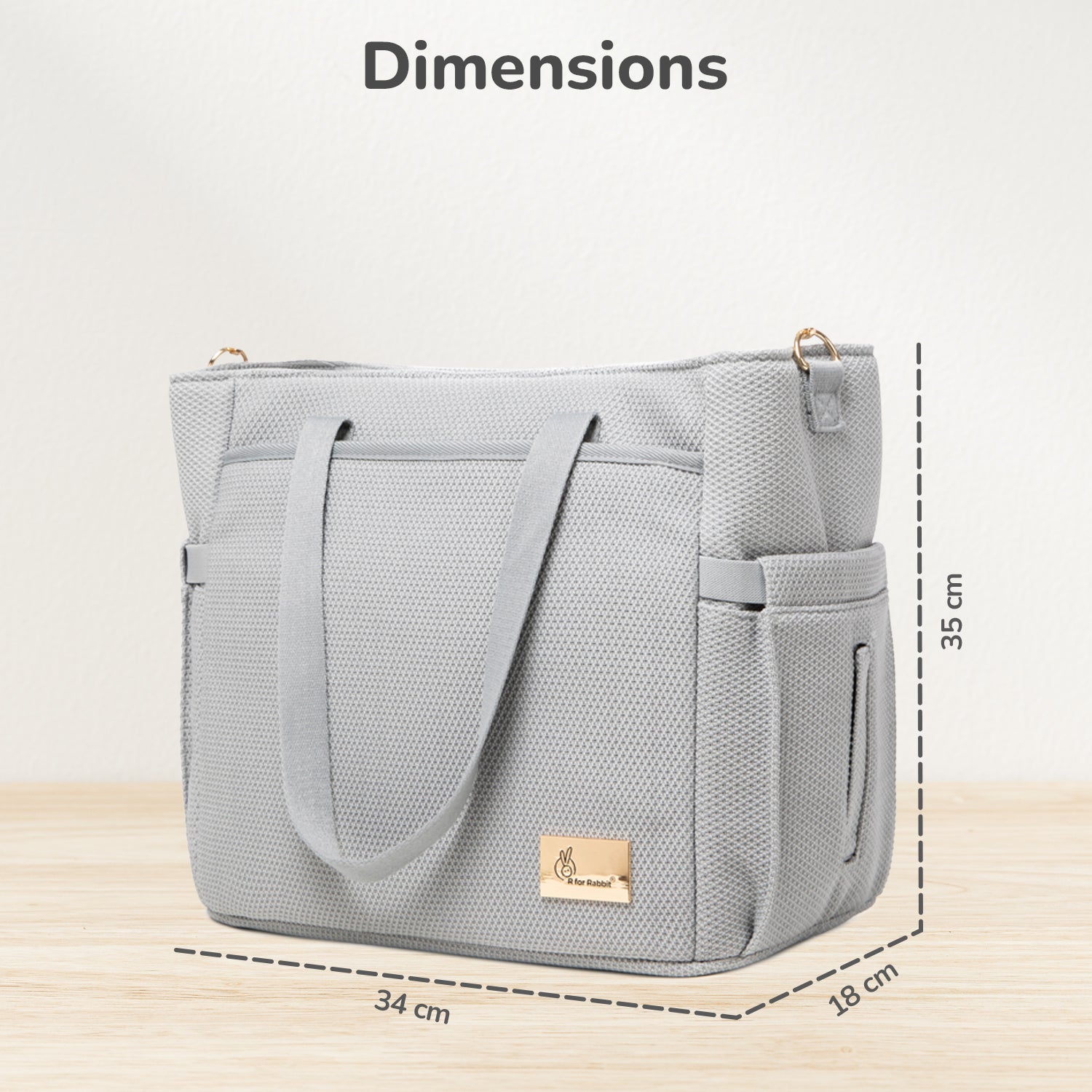 R For Rabbit Caramello Tote Diaper Bag Flyknit Fabric Multi-Purpose 18.3L