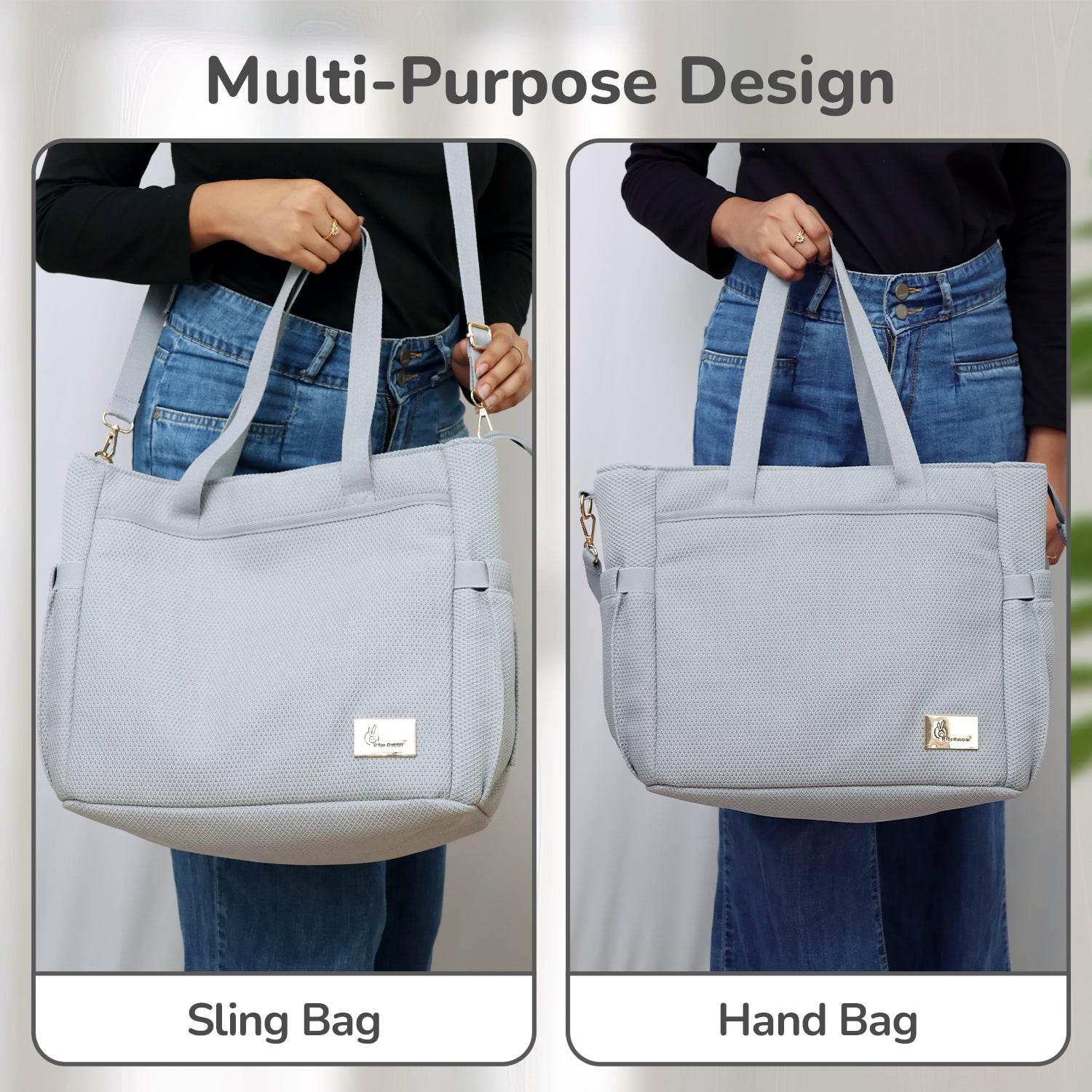 R For Rabbit Caramello Tote Diaper Bag Flyknit Fabric Multi-Purpose 18.3L