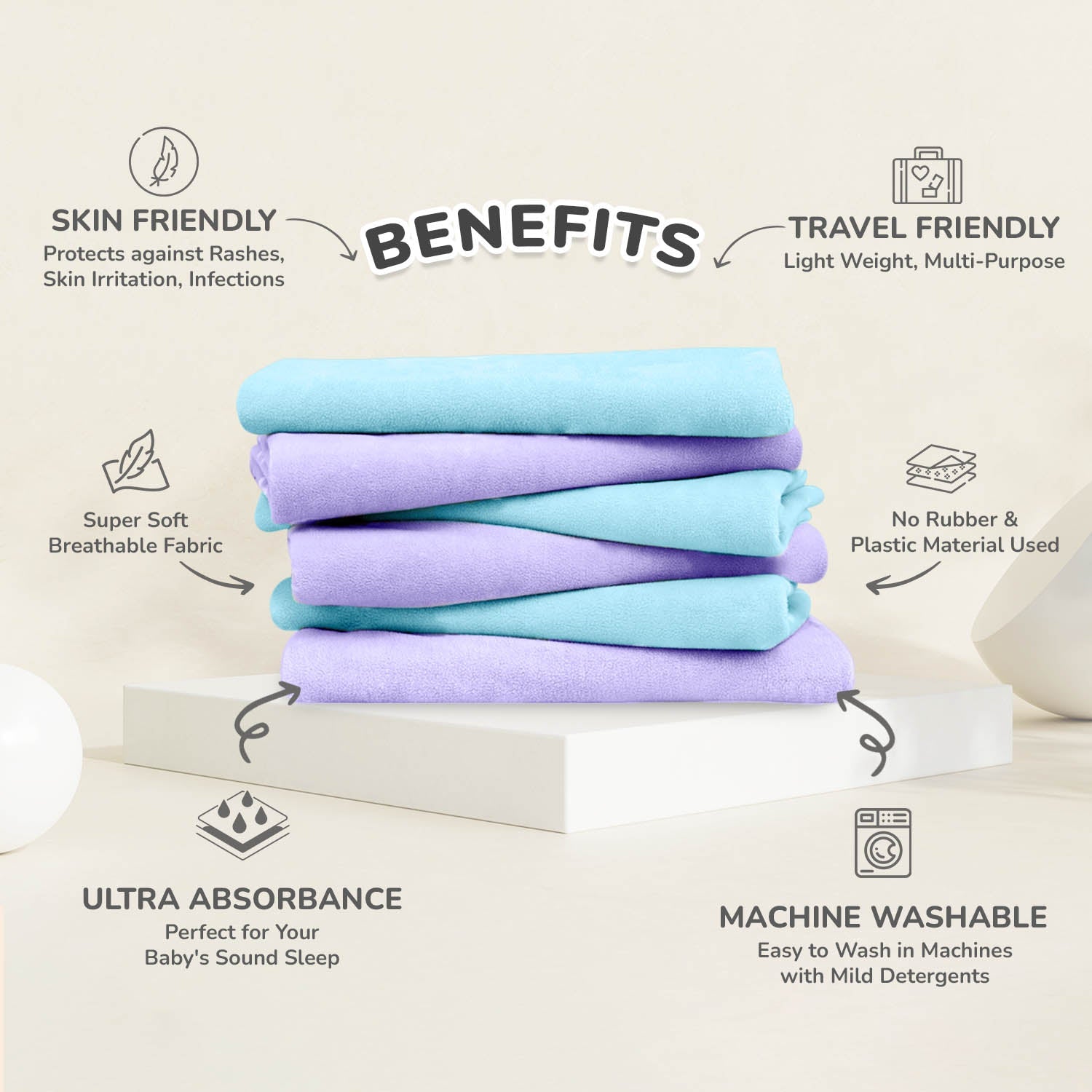 R for Rabbit Dry Nap Bliss Mattress Protector Waterproof Leak Proof Blue