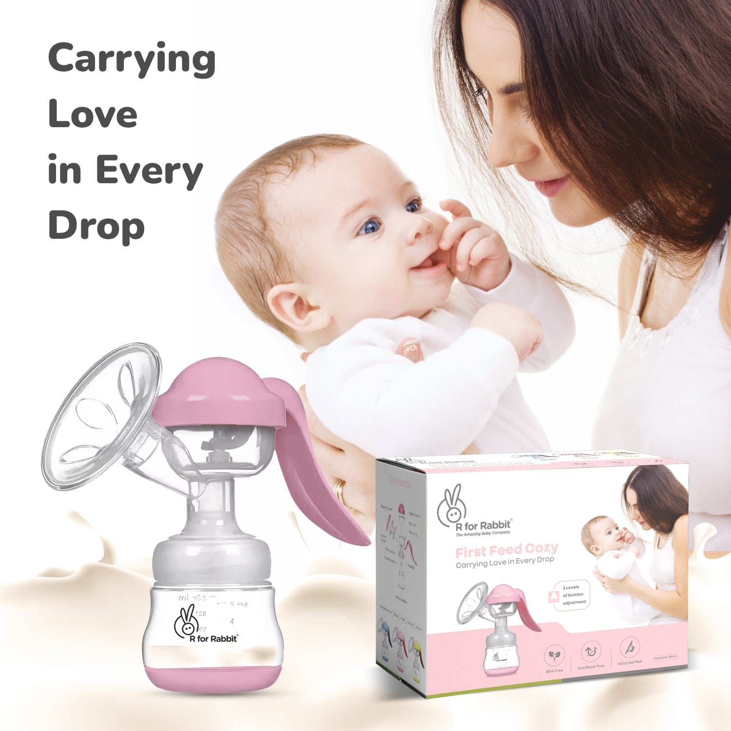 R For Rabbit First Feed Cozy Manual Breast Pump Blue 180ml 0.4lb