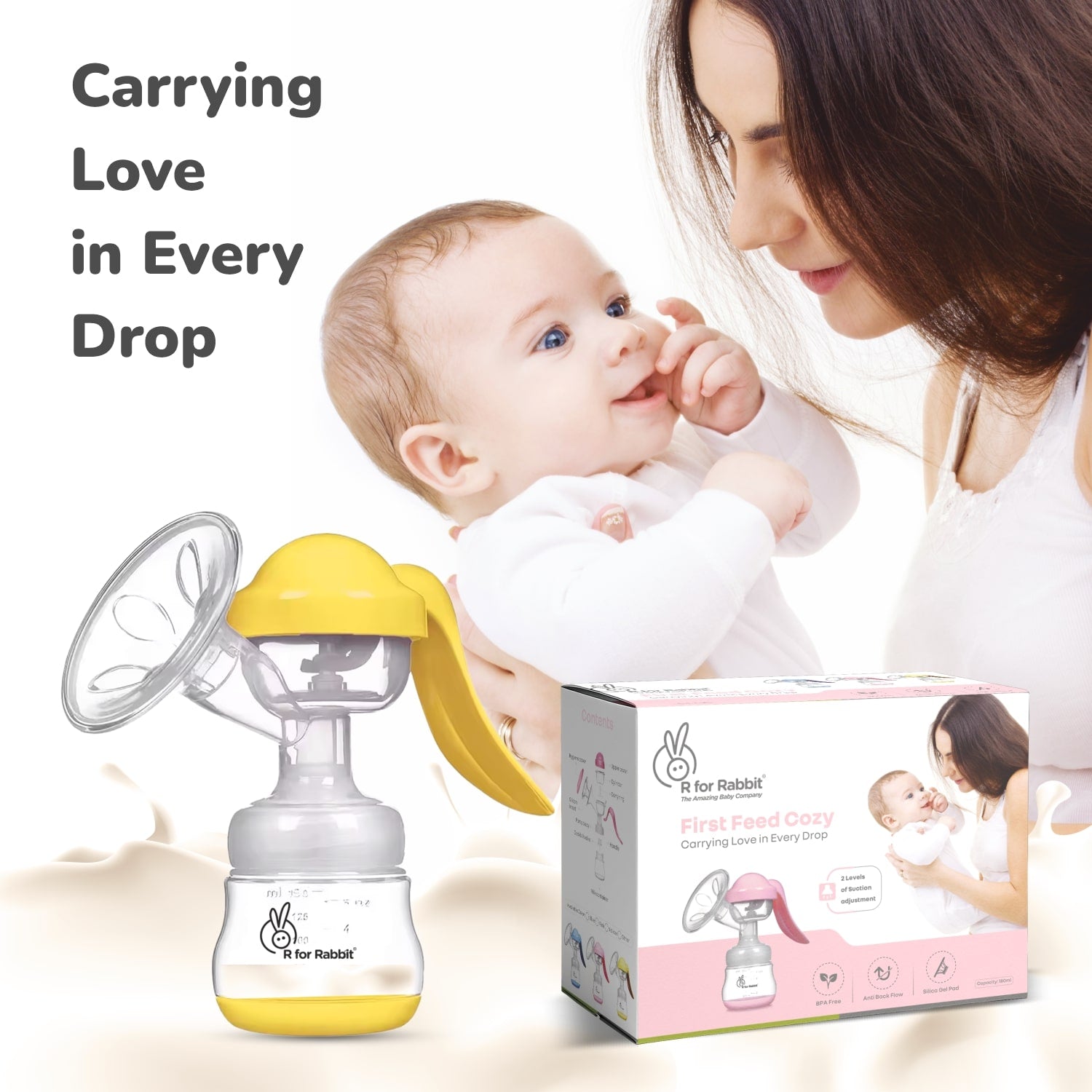 R For Rabbit First Feed Cozy Manual Breast Pump Blue 180ml 0.4lb
