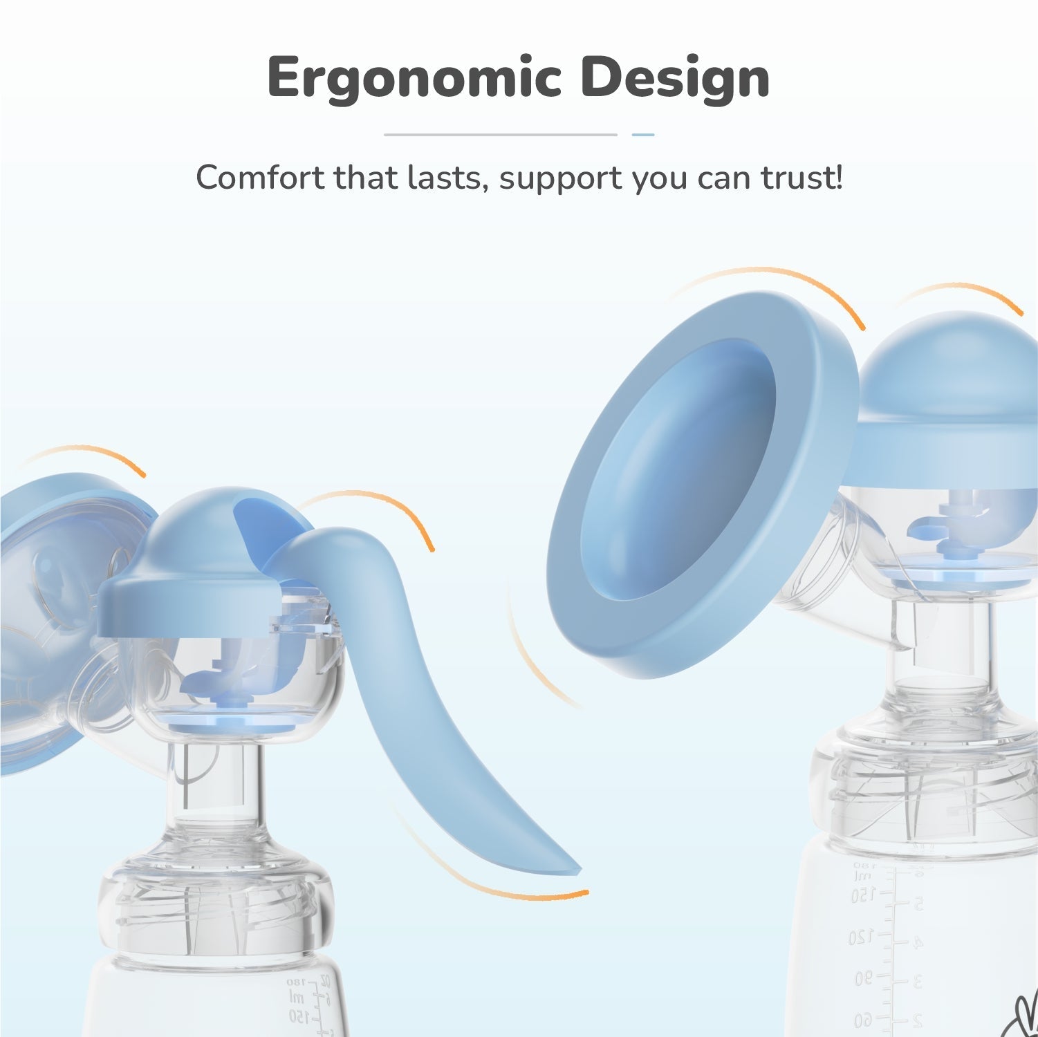 R For Rabbit First Feed Cozy Manual Breast Pump 2 Suction Levels BPA Free 0.4lb