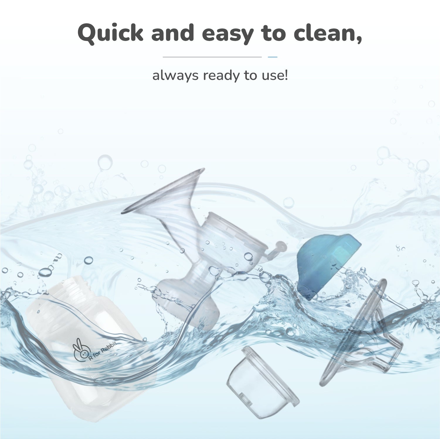 R For Rabbit First Feed Cozy Manual Breast Pump 2 Suction Levels BPA Free 0.4lb