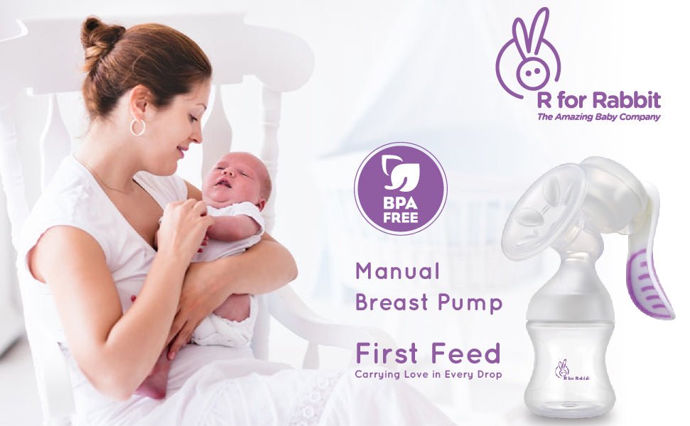 R For Rabbit First Feed Manual Breast Pump BPA Free Purple 0.73lb