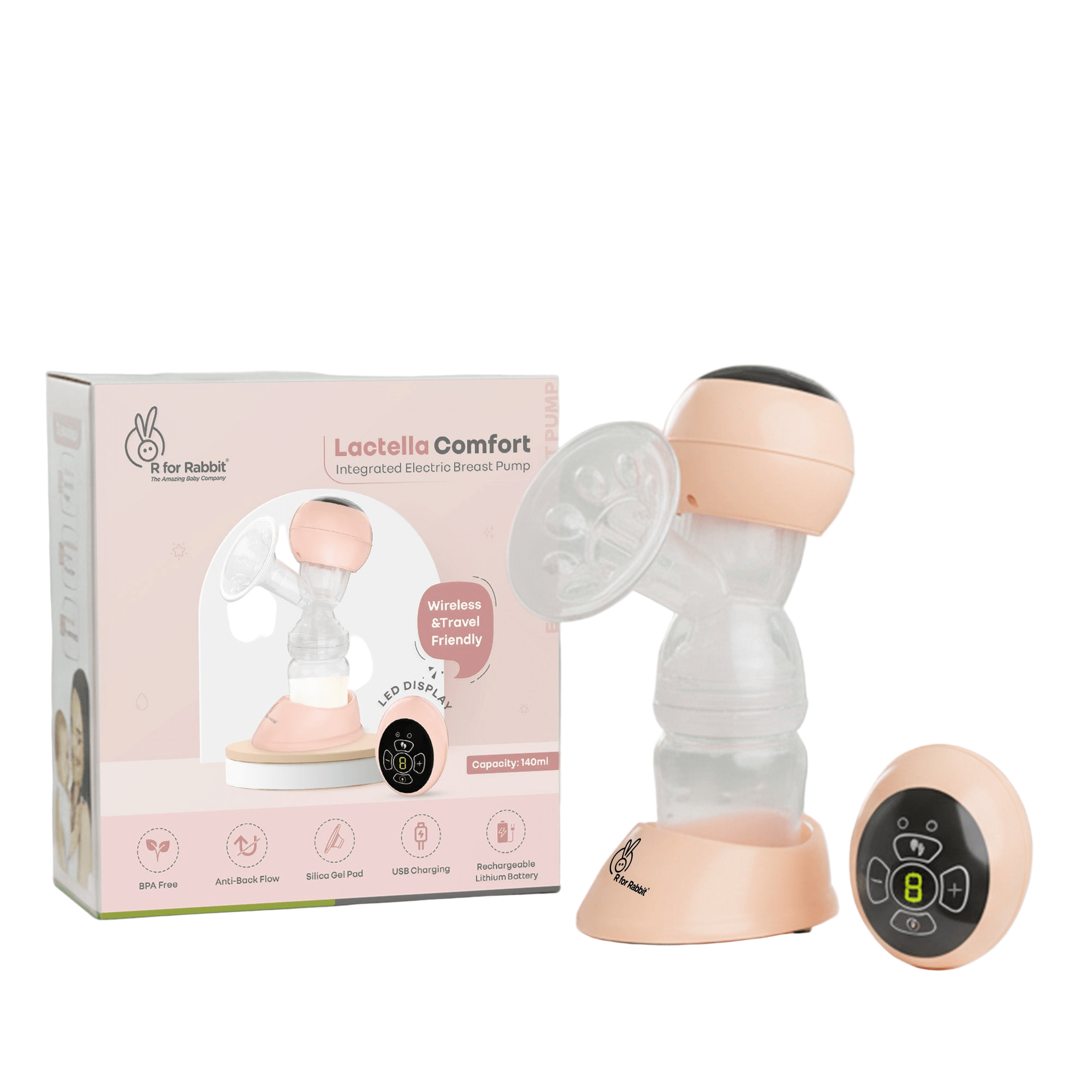 R For Rabbit Lactella Comfort Breast Pump Dual Modes 9 Levels 0.73lb