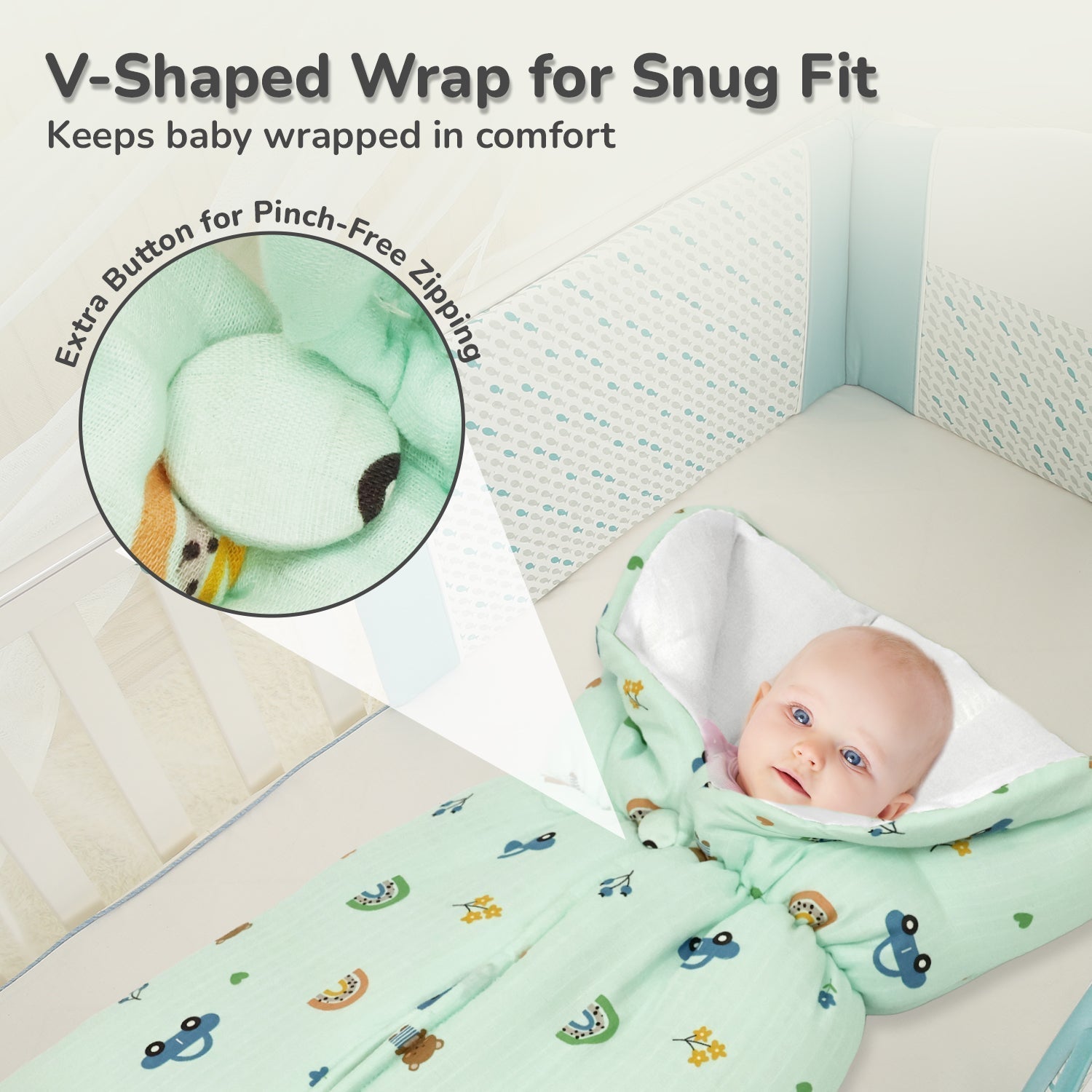 Snuggy Bliss 100% Muslin Cotton Baby Bedding For Newborns
