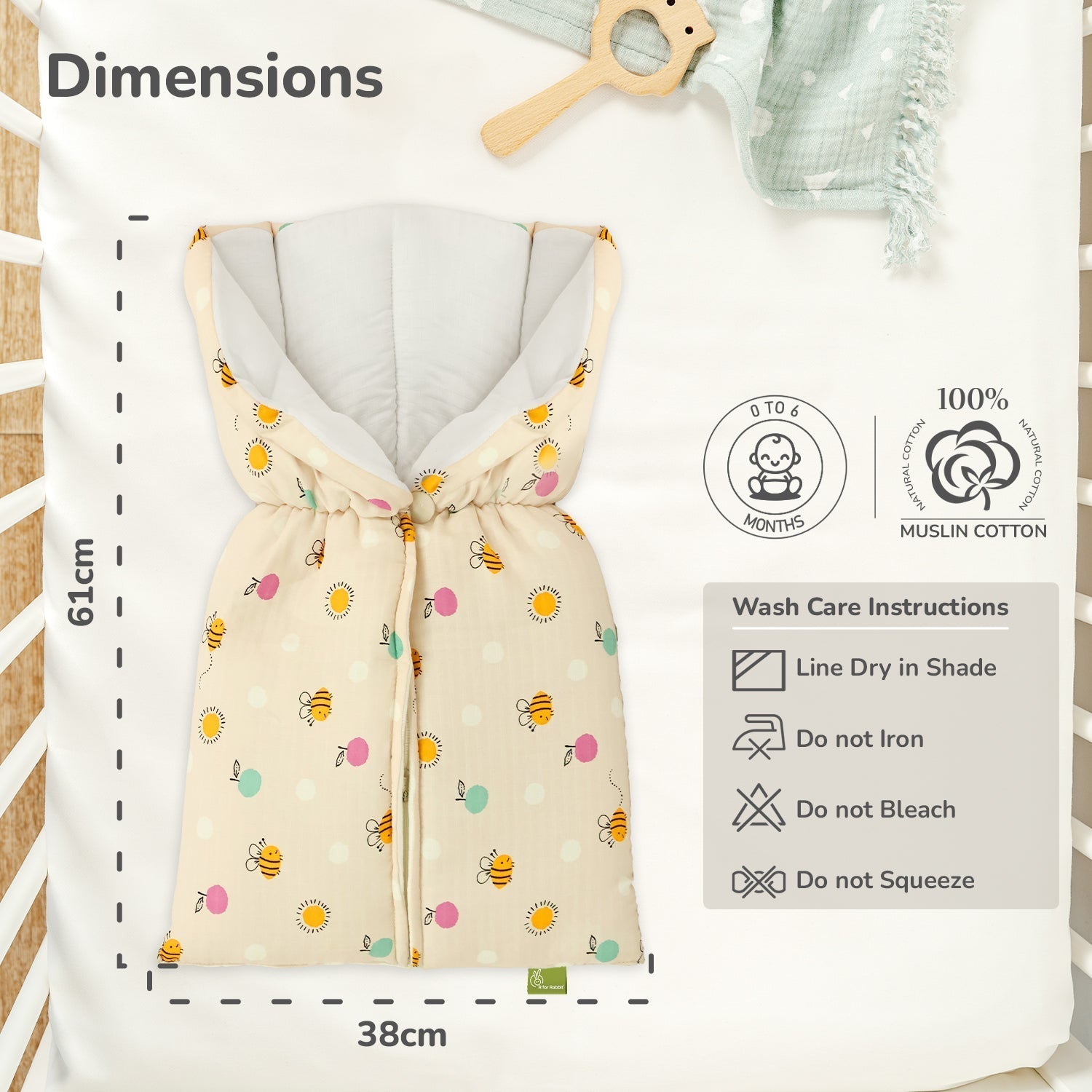 Snuggy Bliss 100% Muslin Cotton Baby Bedding For Newborns