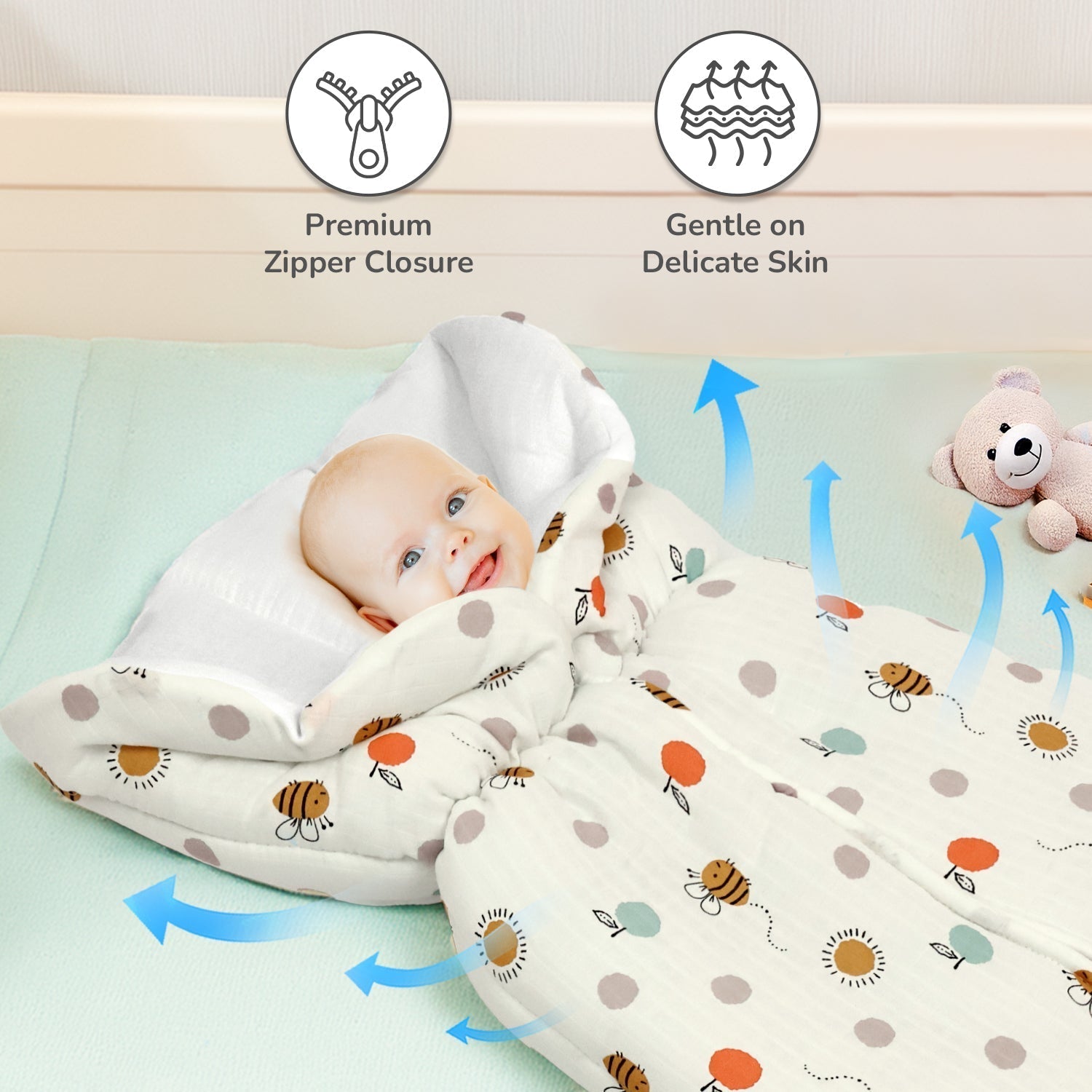 Snuggy Bliss 1 PC Kids Muslin Cotton Baby Bedding Wrapper