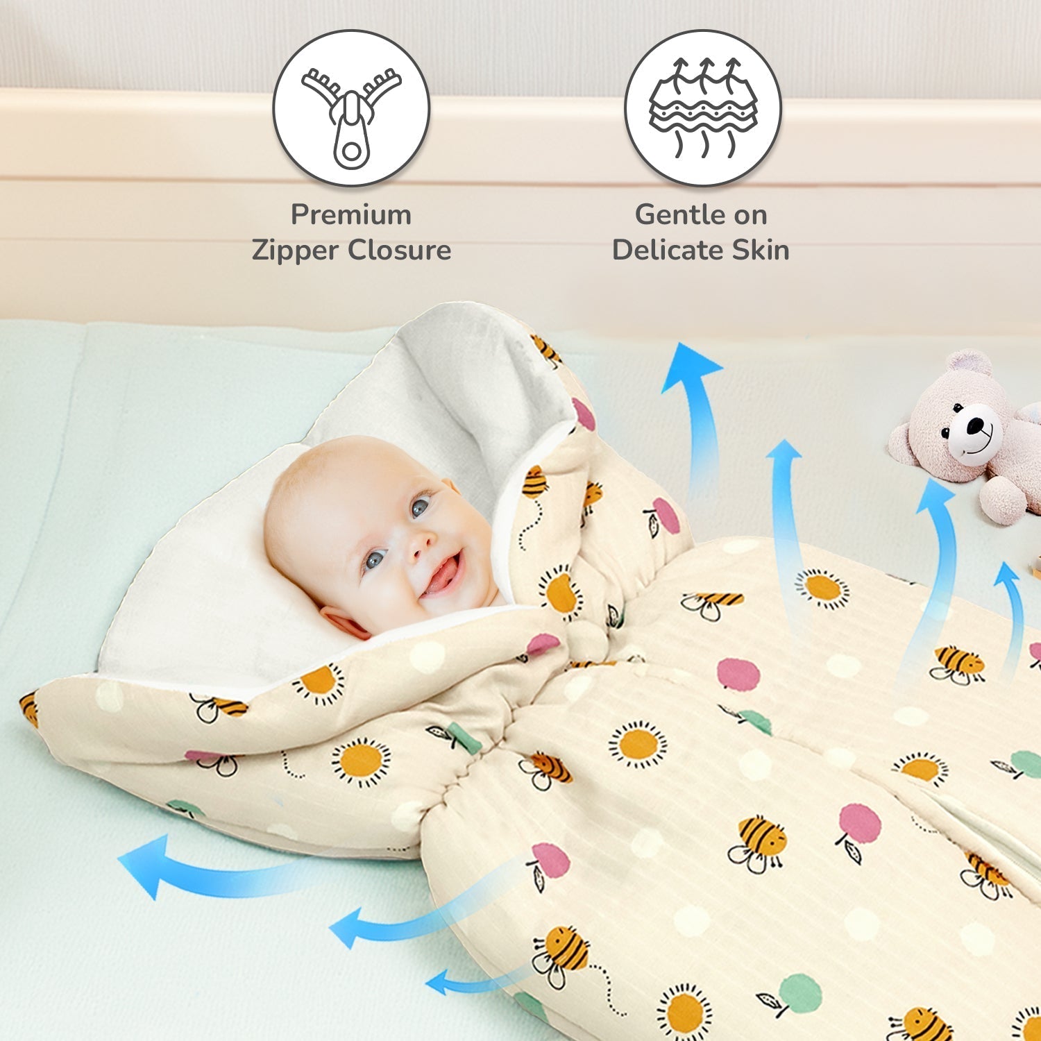 Snuggy Bliss 100% Muslin Cotton Baby Bedding For Newborns