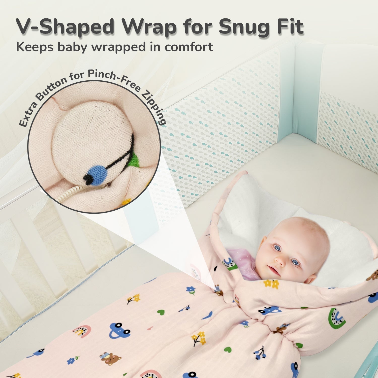 Snuggy Bliss 1 PC Kids Muslin Cotton Baby Bedding for Newborns
