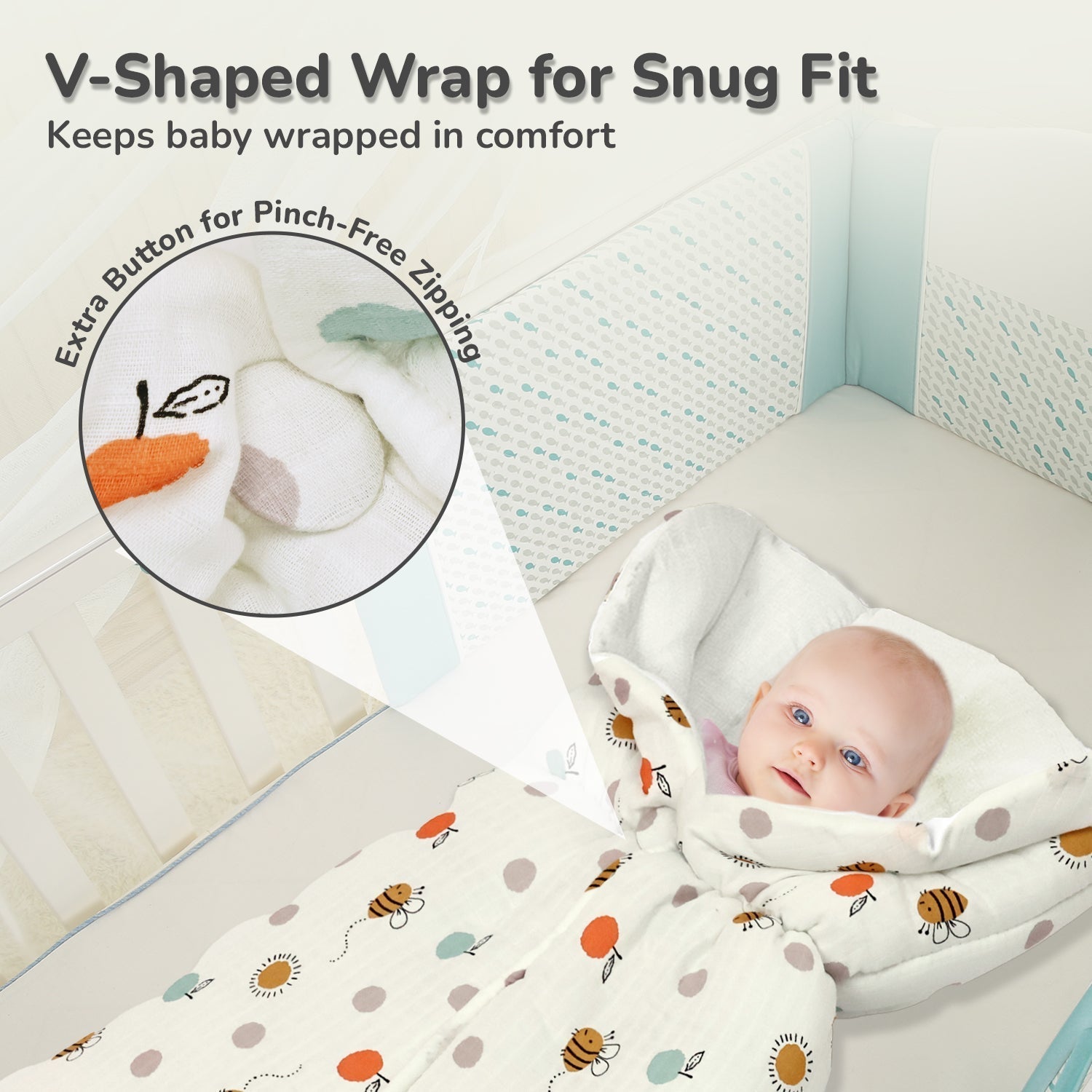 Snuggy Bliss 100% Muslin Cotton Baby Bedding For Babies
