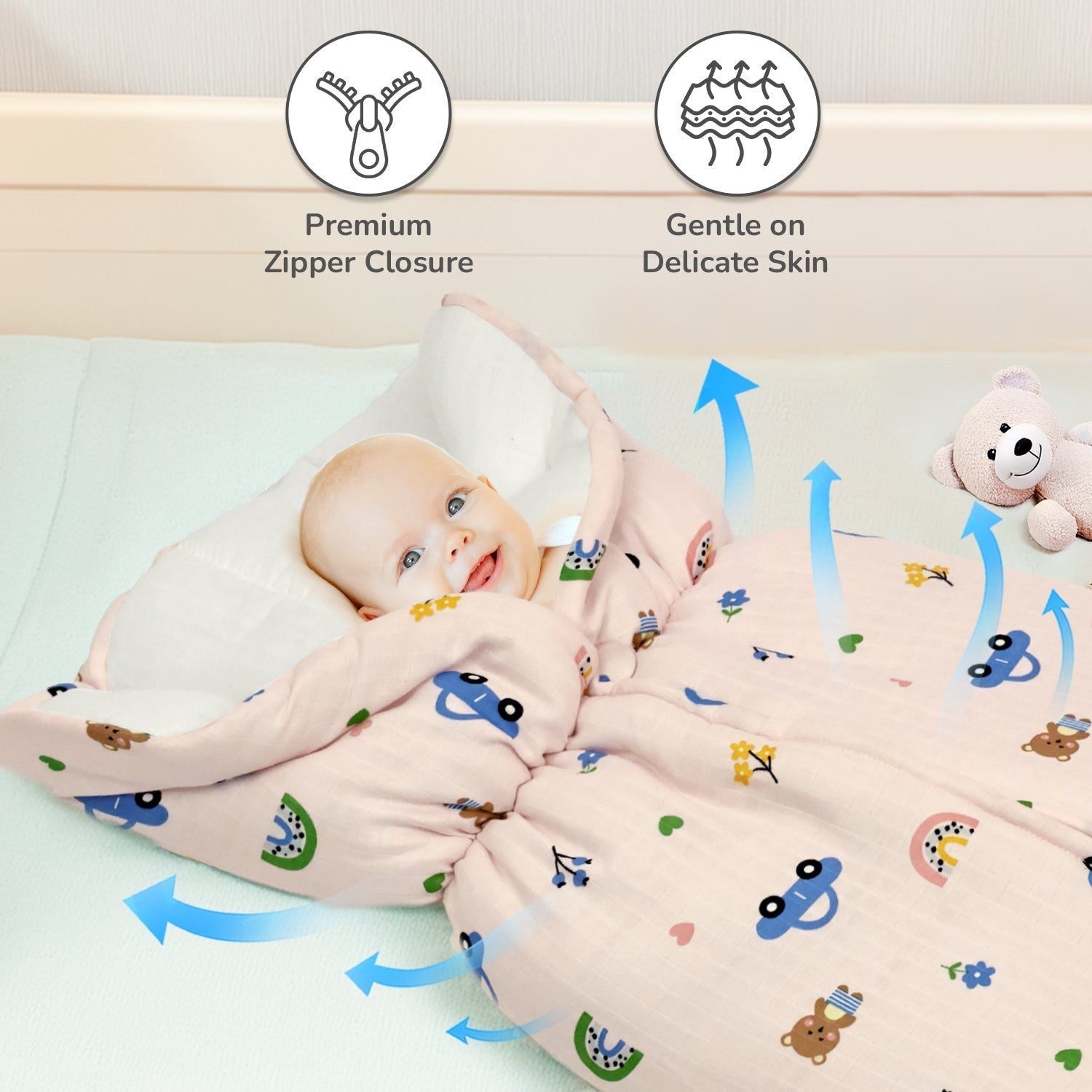 Snuggy Bliss 100% Muslin Cotton Baby Bedding For Babies