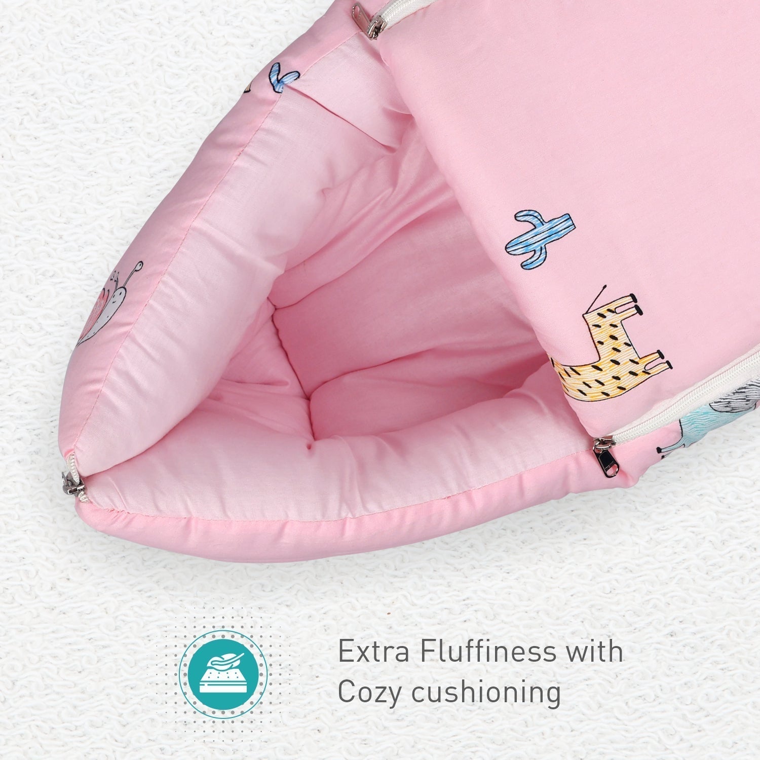 Blush Pink Cotton Snuggy Cozy Carry Nest For Babies