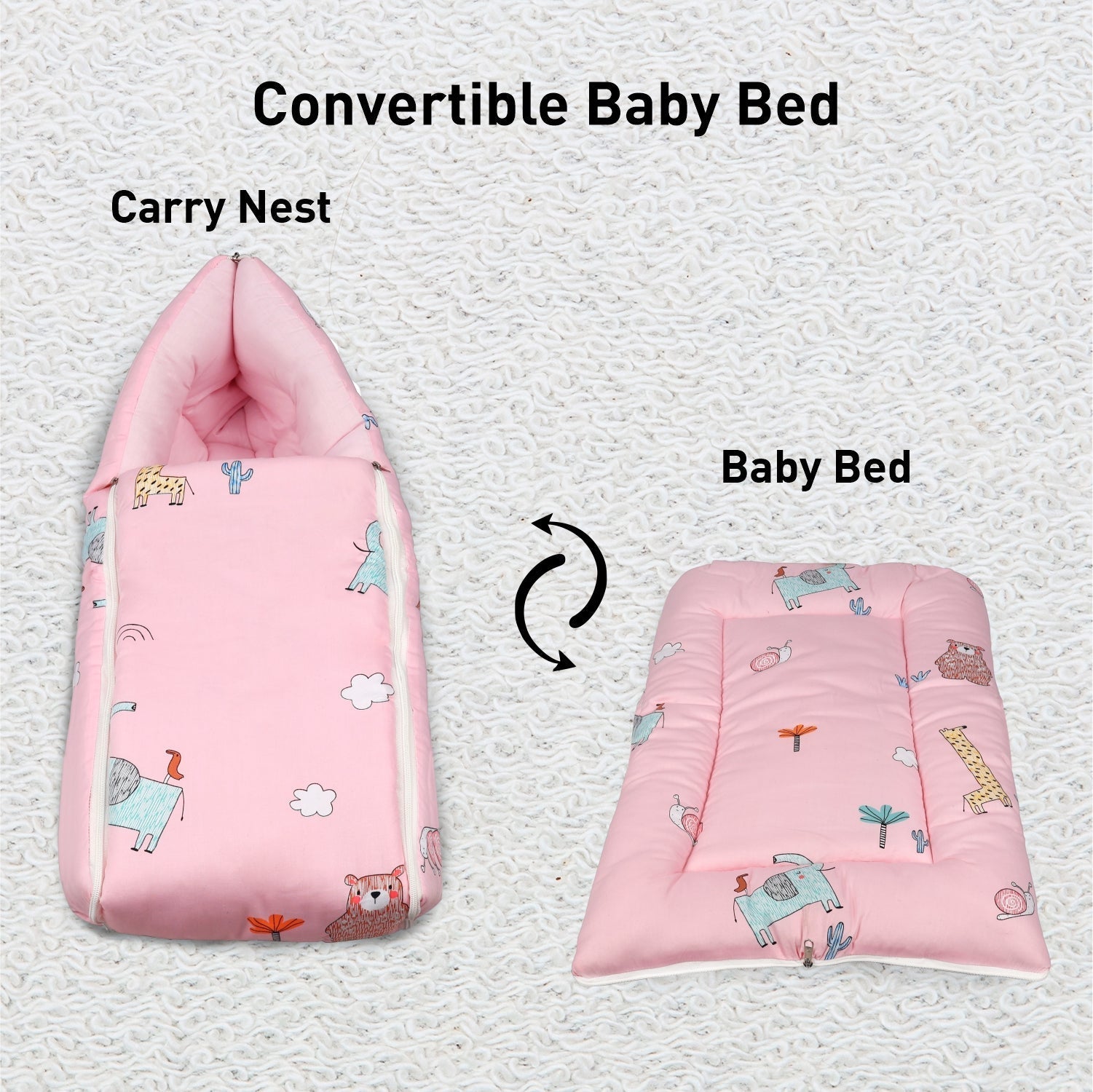 Blush Pink Cotton Snuggy Cozy Carry Nest For Babies