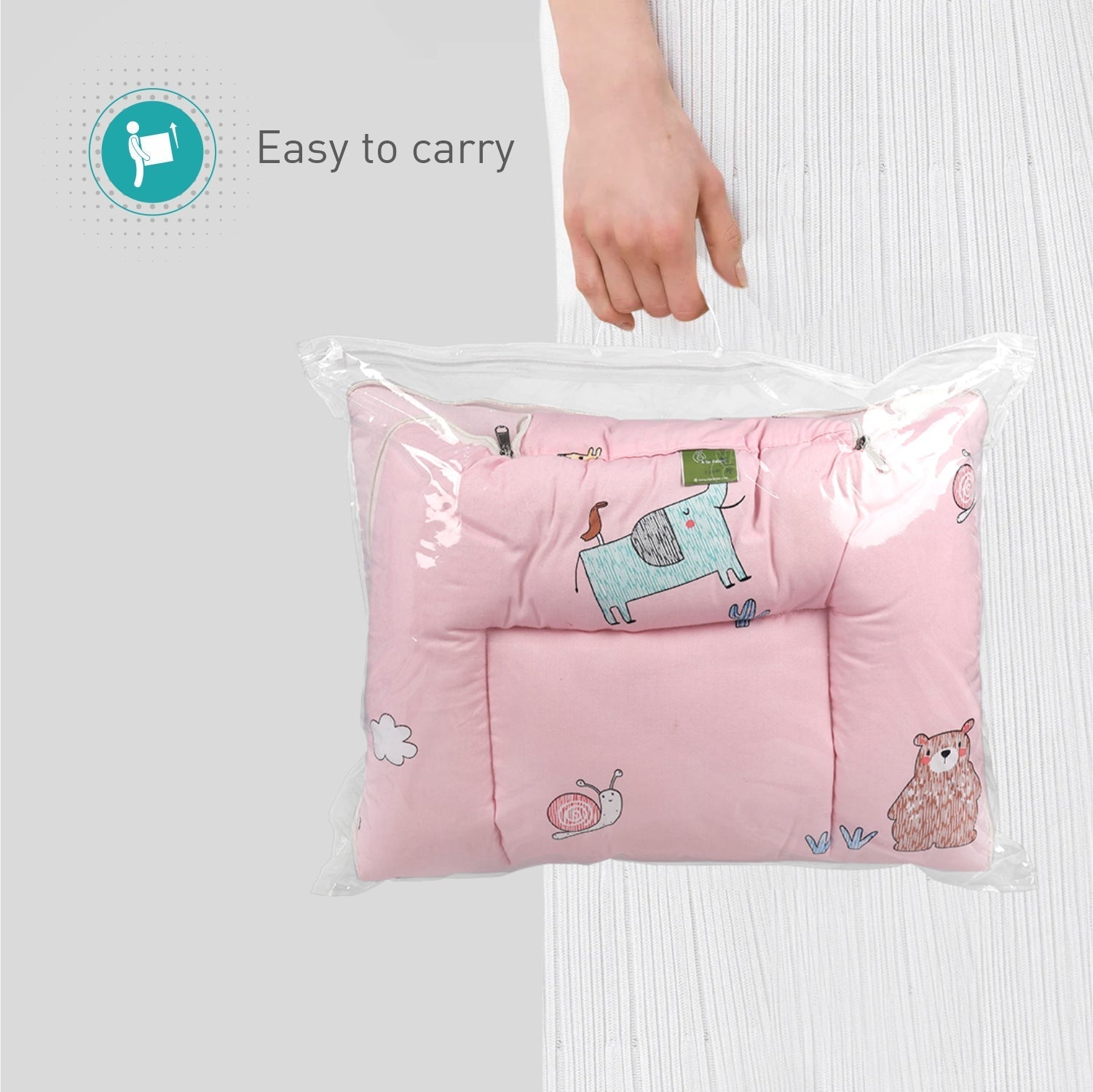 Blush Pink Cotton Snuggy Cozy Carry Nest For Babies
