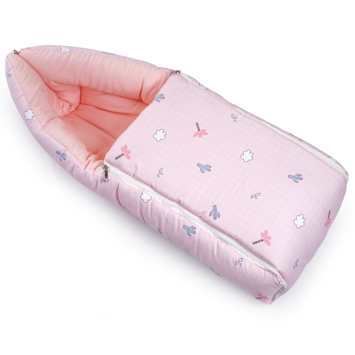 Blush Pink Cotton Snuggy Cozy Carry Nest For Babies