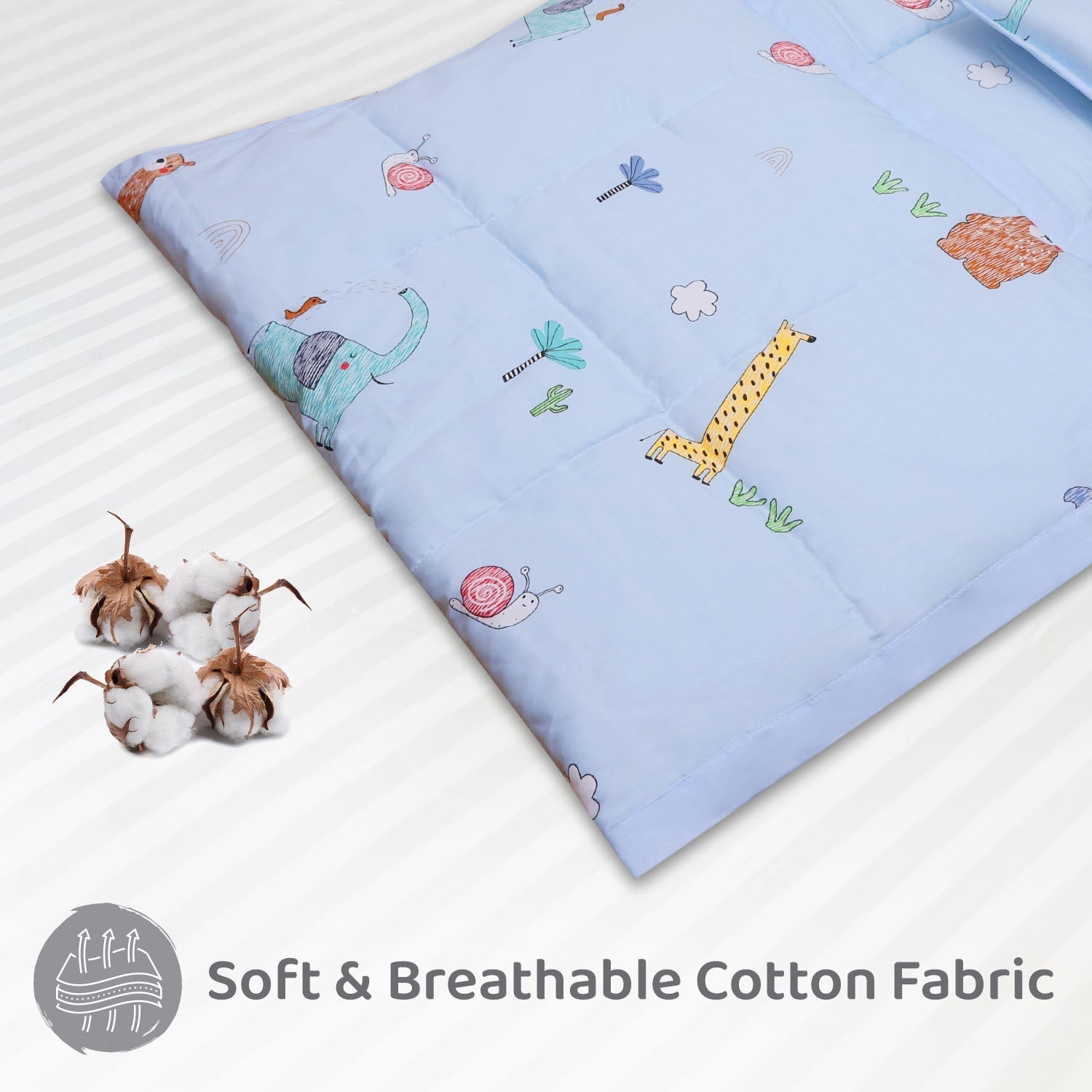Sky Blue 1 PC Cotton Muslin Baby Nest Portable Bed