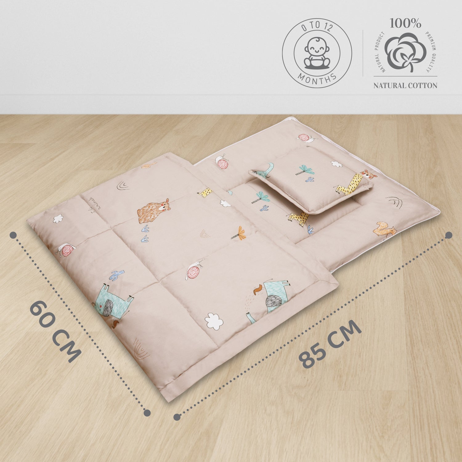 Snuggy Cozy 100% Cotton Tan Brown Portable Bed For Babies