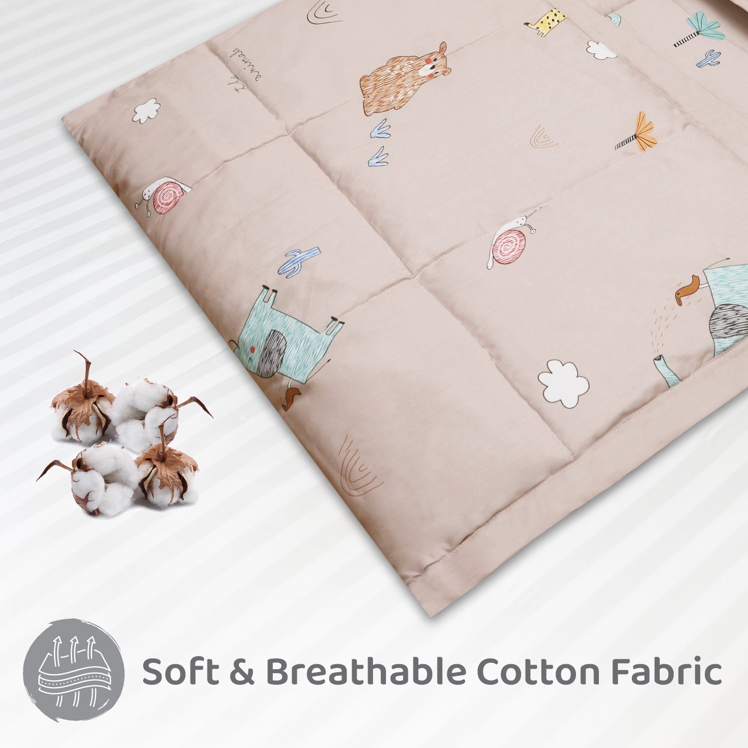 Snuggy Cozy 100% Cotton Tan Brown Portable Bed For Babies