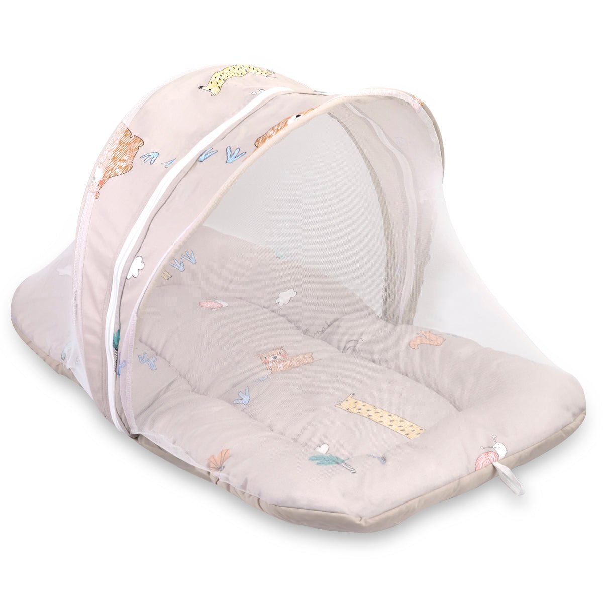 Snuggy Safari 100% Cotton Tan Brown Portable Bed For Babies