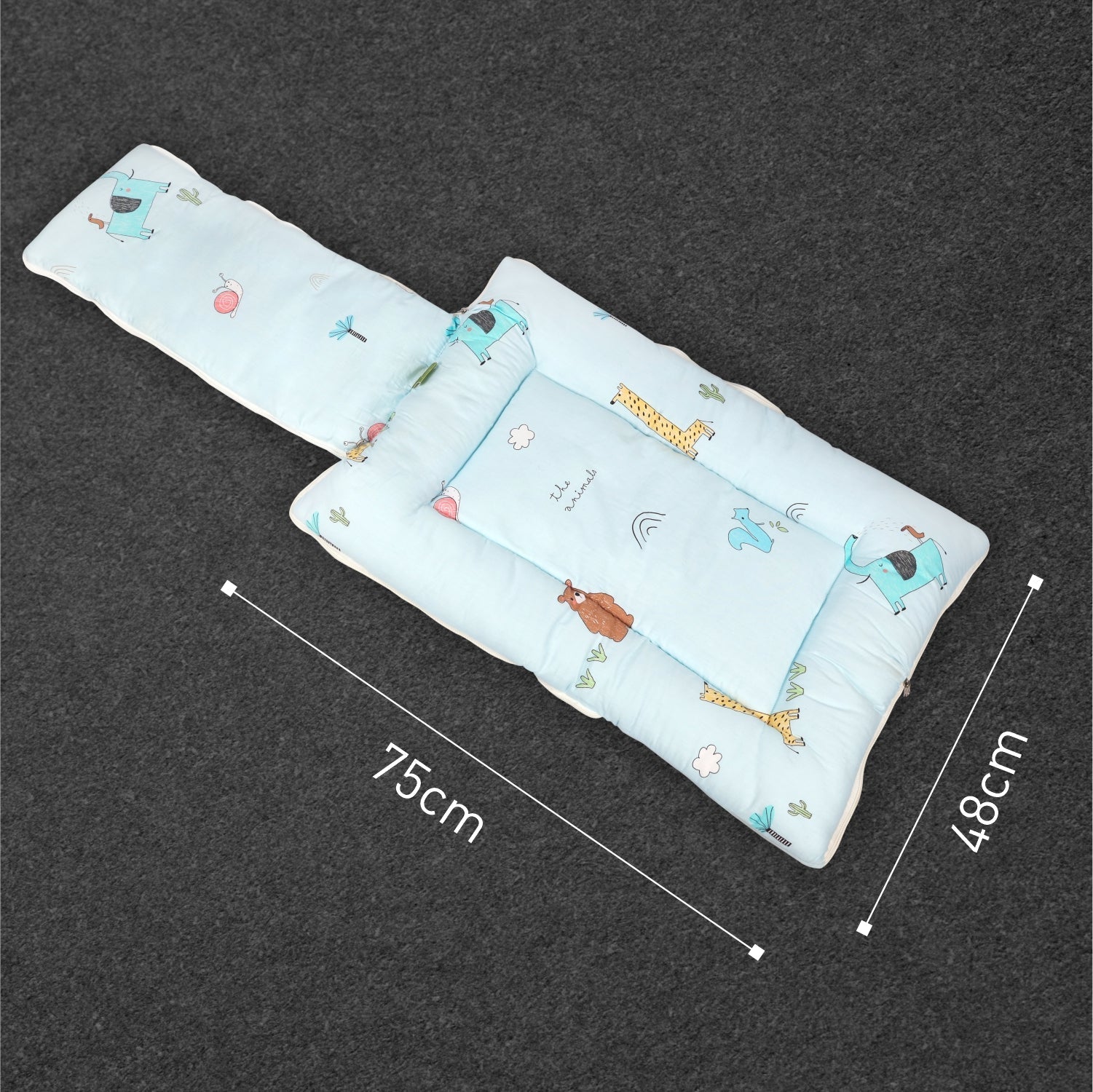 Snuggy Sky Blue 100% Cotton Portable Bed For Babies