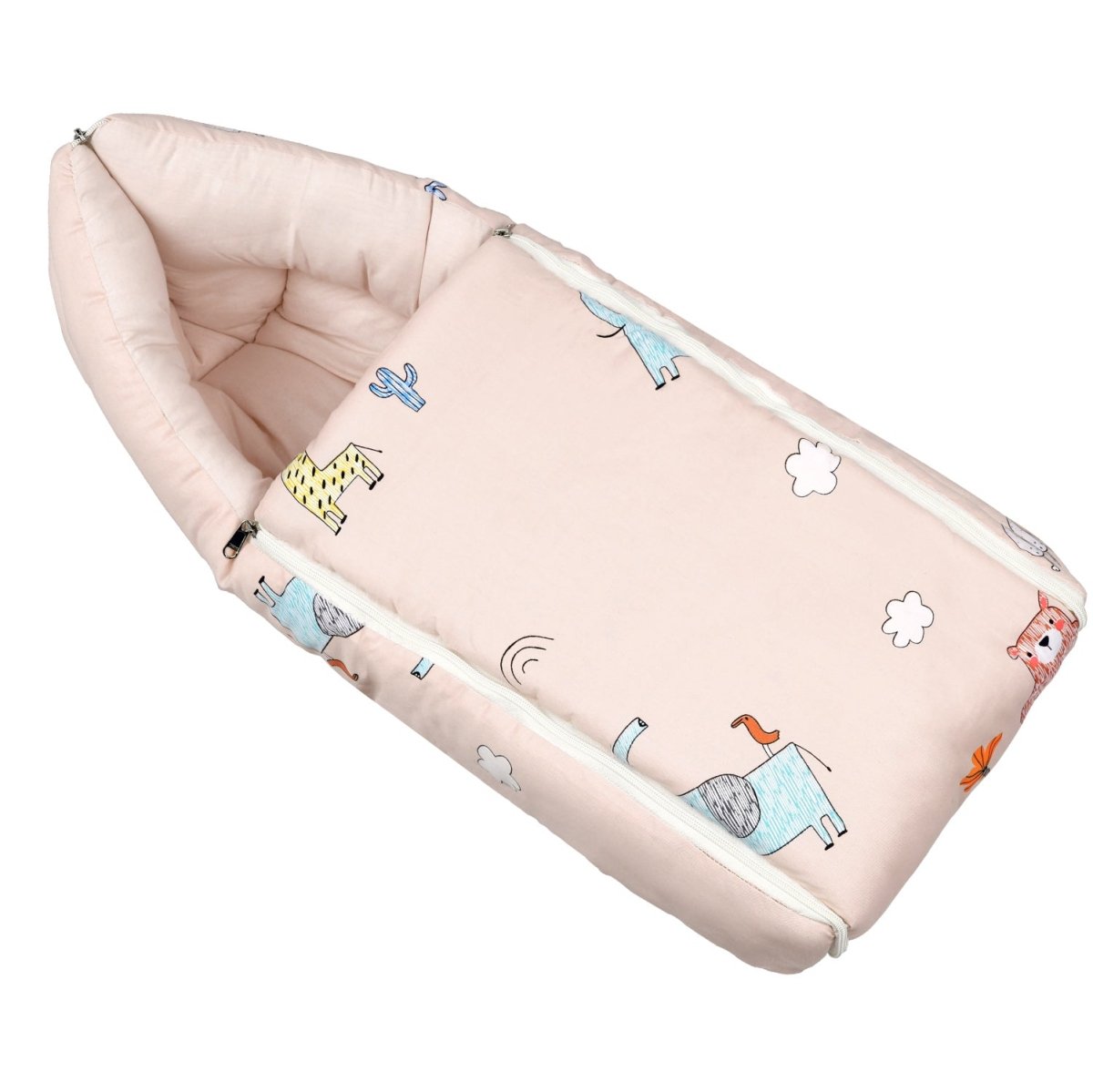 Snuggy Cozy 100% Cotton Tan Brown Portable Bed For Babies