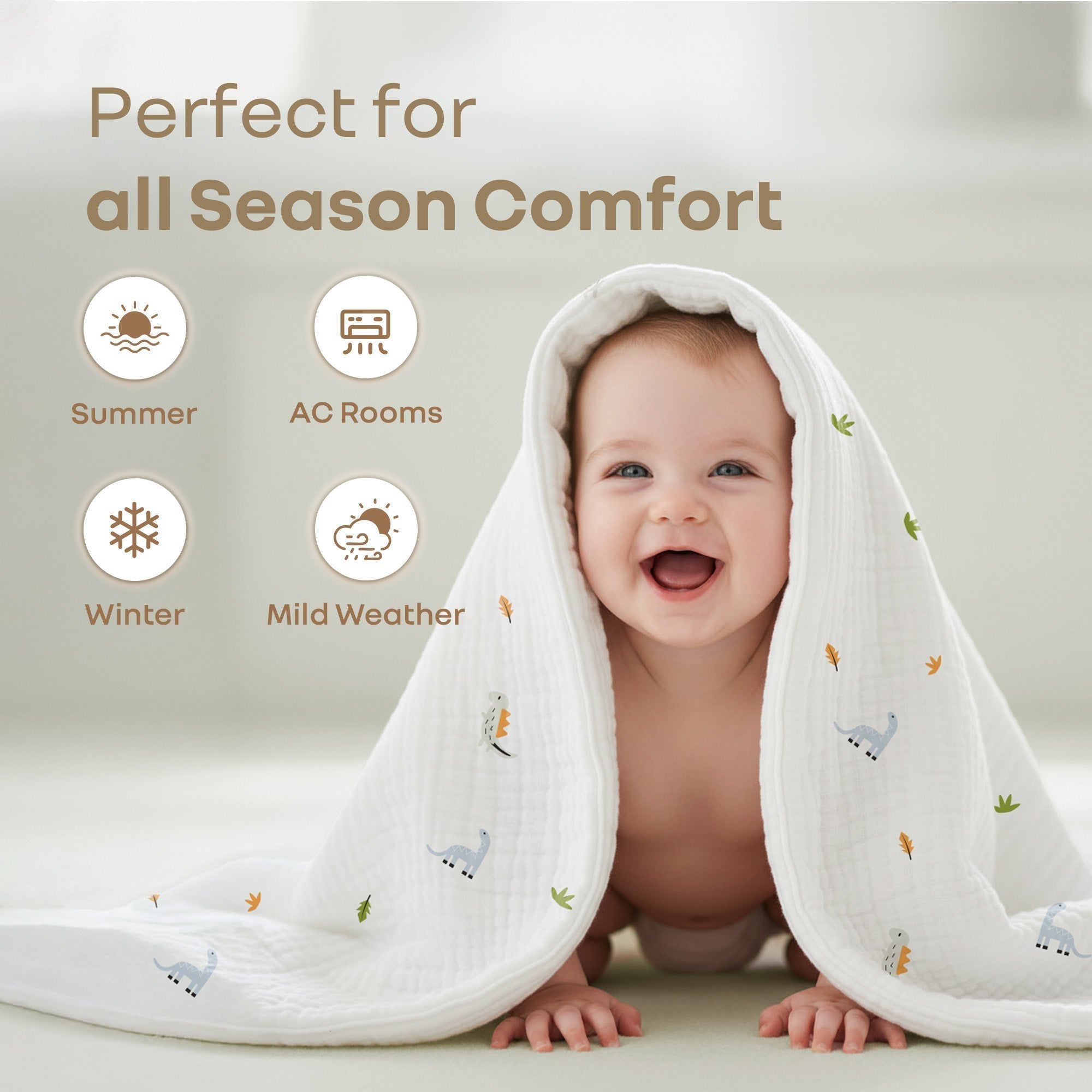 Softkins 1 PC Kids Muslin Cotton Baby Blanket for Newborns