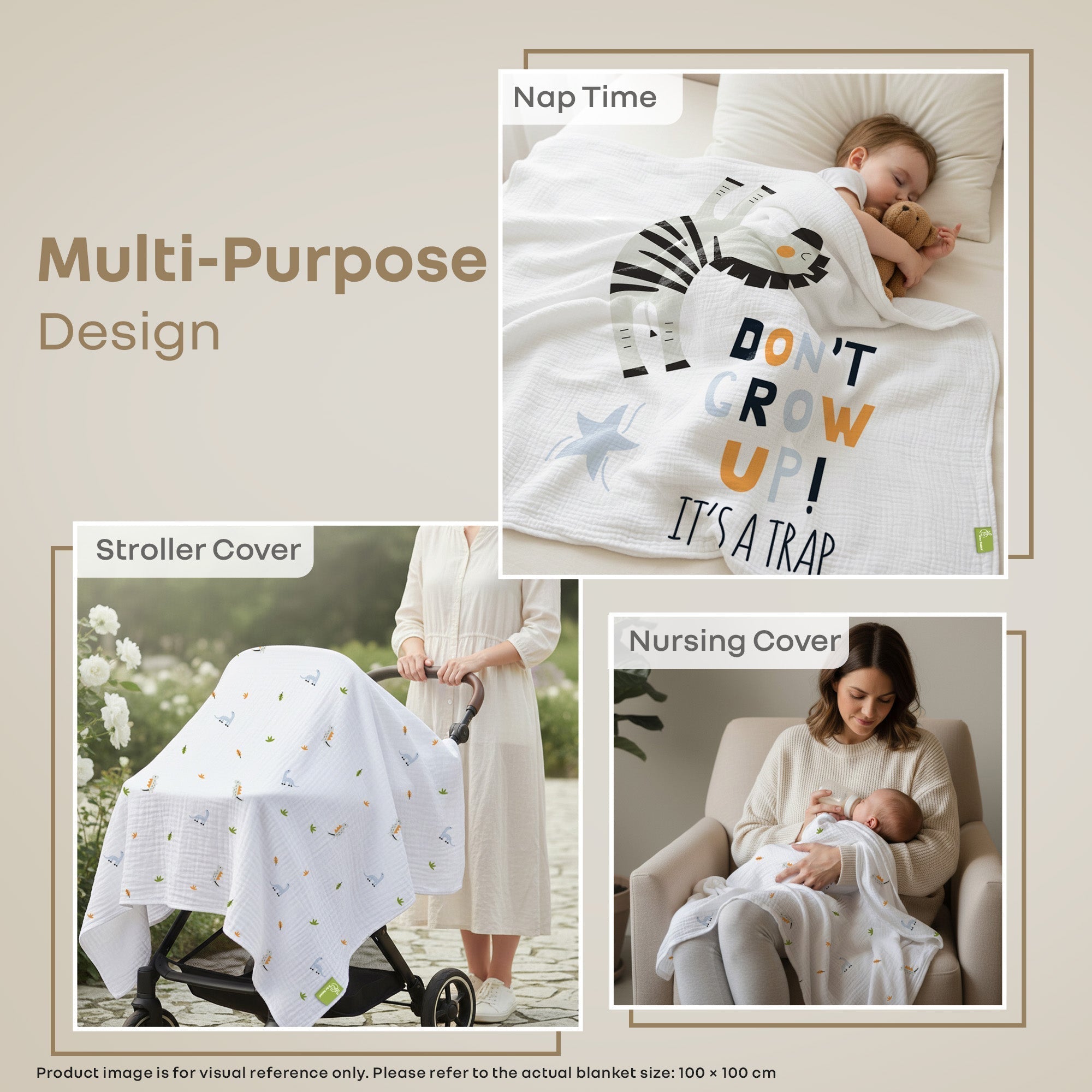 Softkins 1 PC Kids Muslin Cotton Baby Quilt
