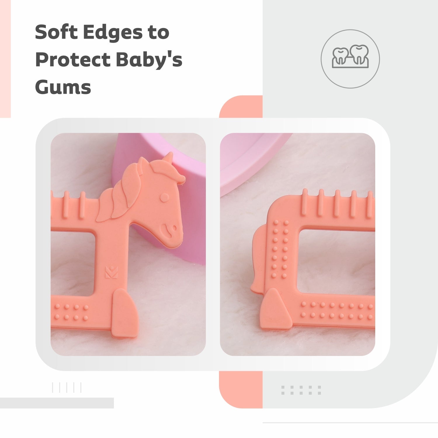 R for Rabbit Tiny Bites Safari 100% Silicone Orange Teether For Babies
