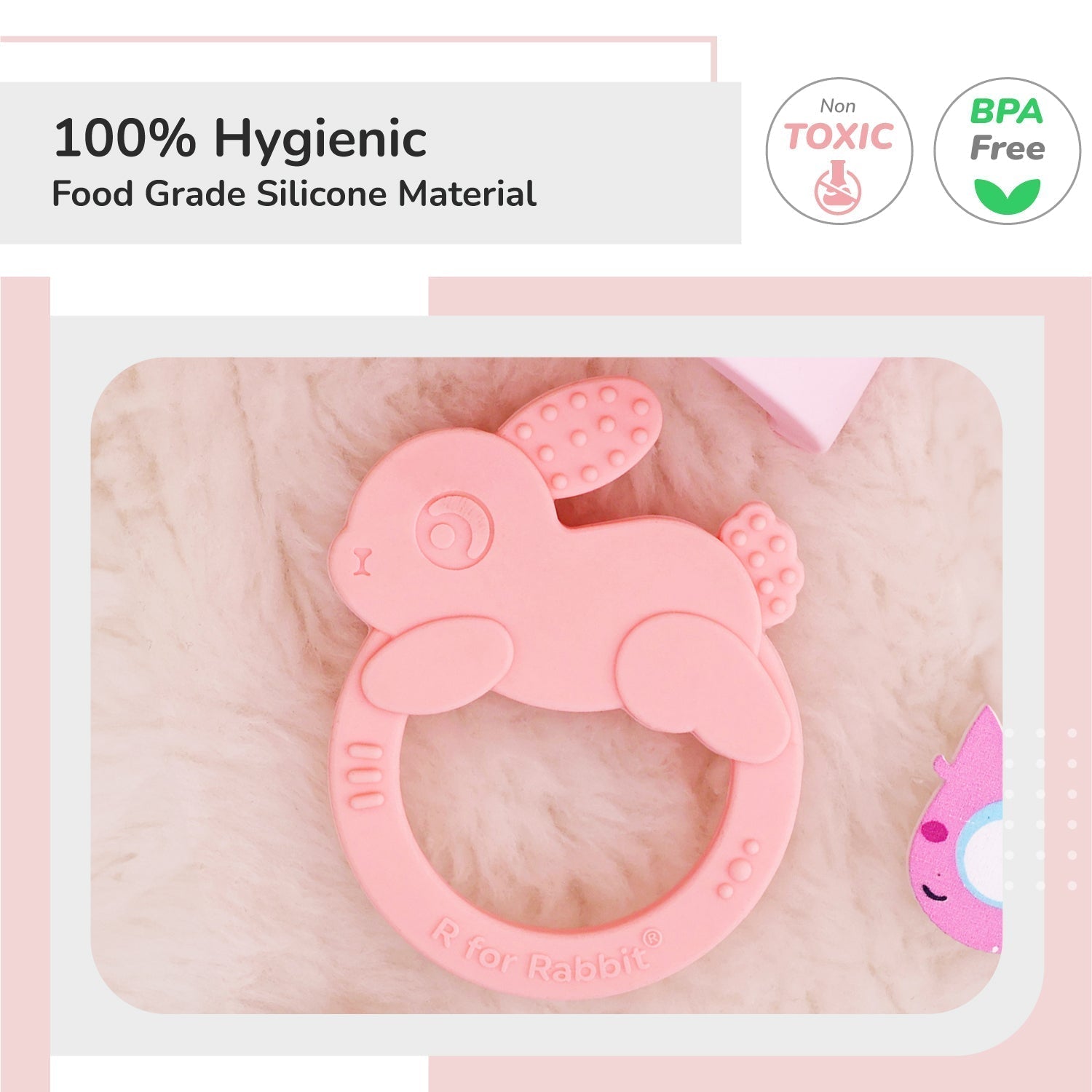 R For Rabbit Tiny Bites Zoobie Crocodile Silicone Teether For Babies