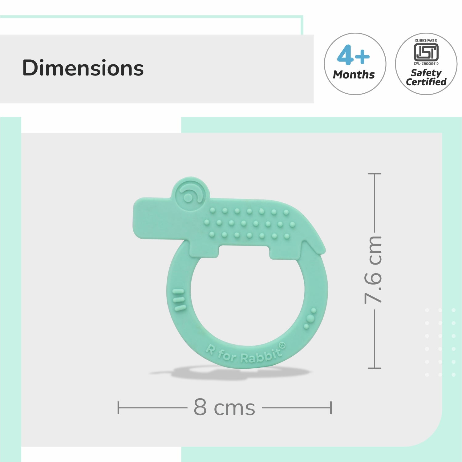 R For Rabbit Tiny Bites Zoobie Crocodile Silicone Teether For Babies