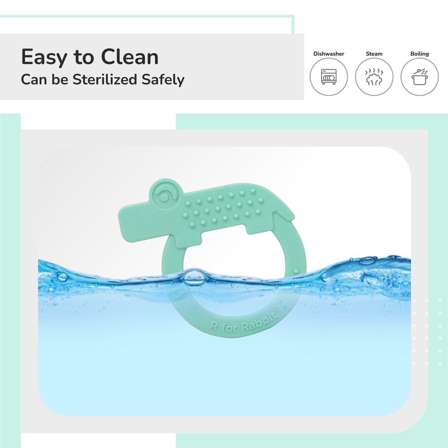 R For Rabbit Tiny Bites Zoobie Crocodile Silicone Teether For Babies