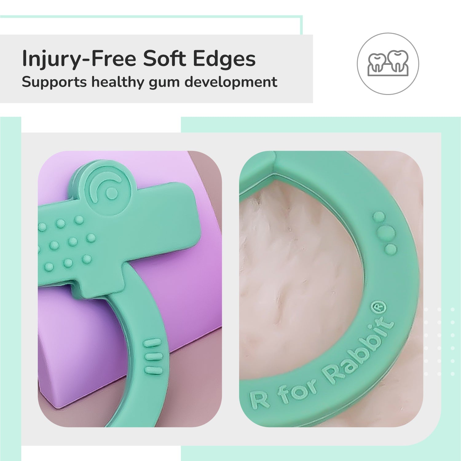 R For Rabbit Tiny Bites Zoobie Crocodile Silicone Teether For Babies