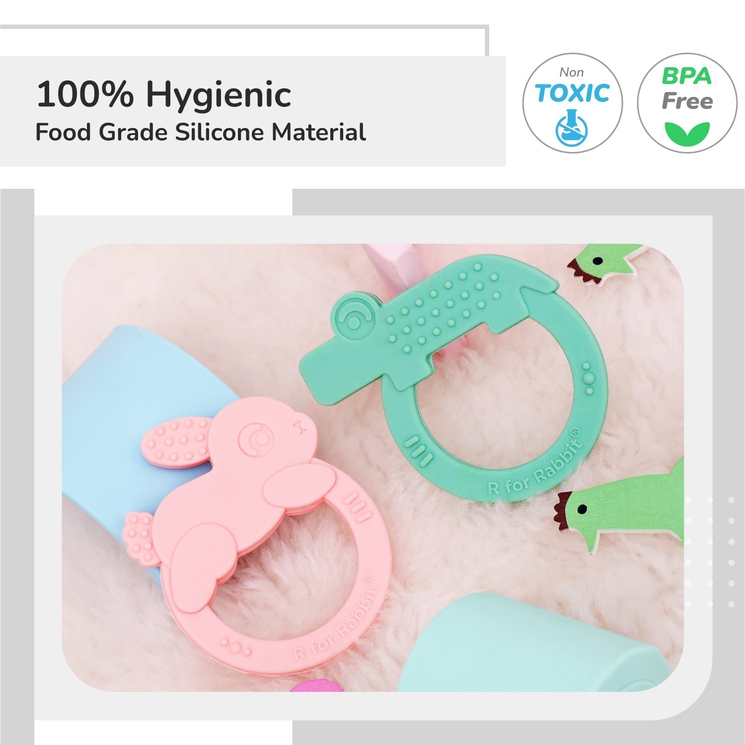 Tiny Bites Zoobie BPA Free Silicone Teethers For Babies