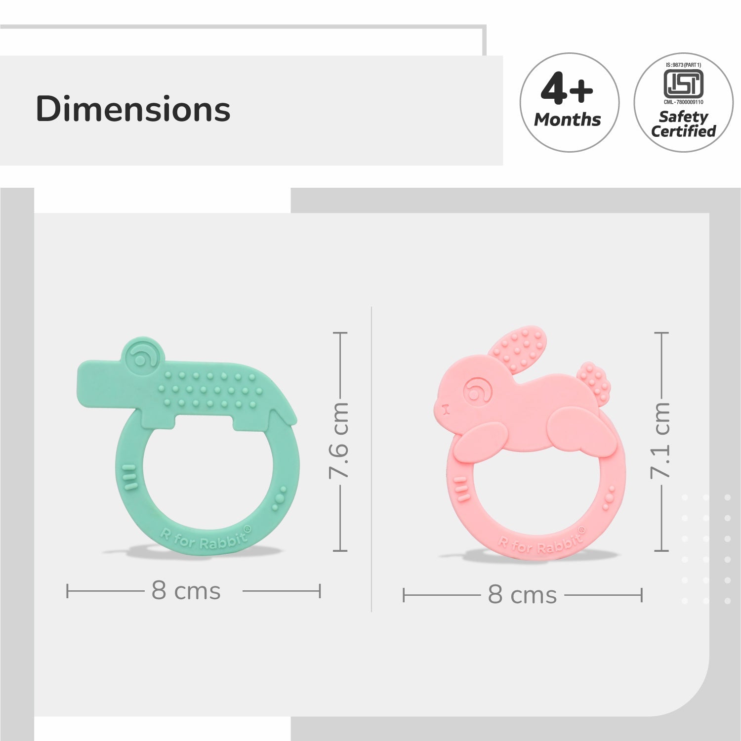 Tiny Bites Zoobie BPA Free Silicone Teethers For Babies