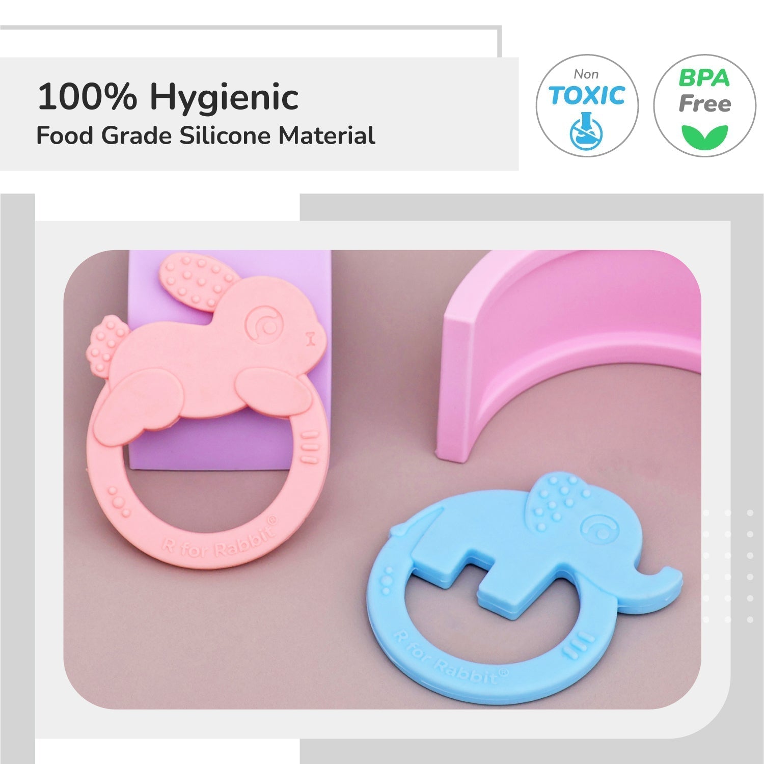Tiny Bites Zoobie BPA Free Silicone Teethers For Babies
