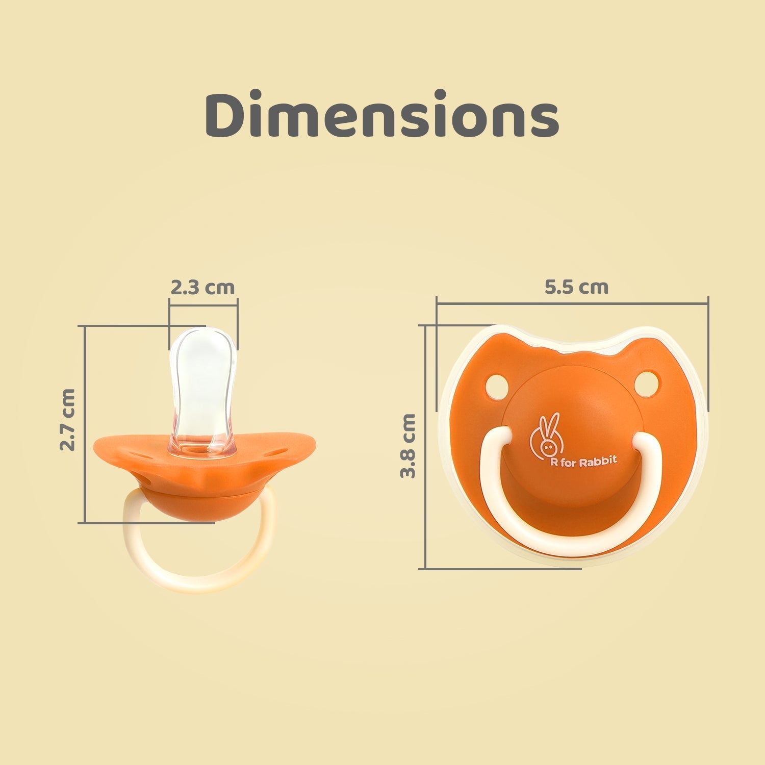 Tusky Orange Food-Grade Silicone Orthodontic Pacifier For Babies