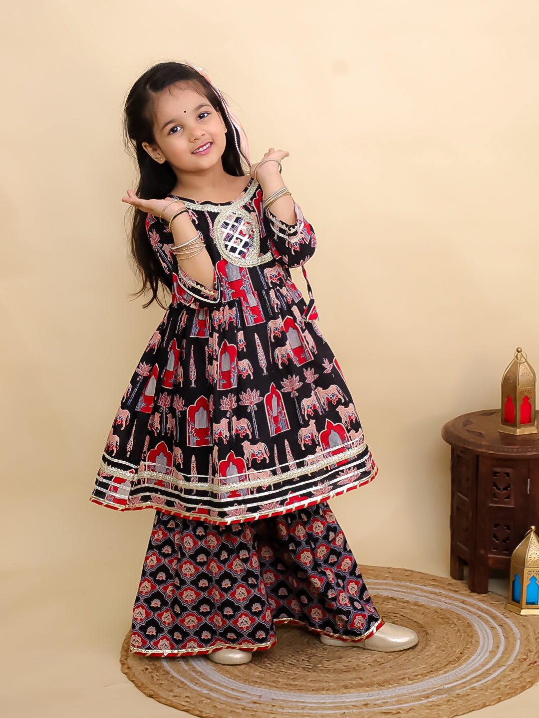Ragini Mudra Girls Anarkali Sharara Set