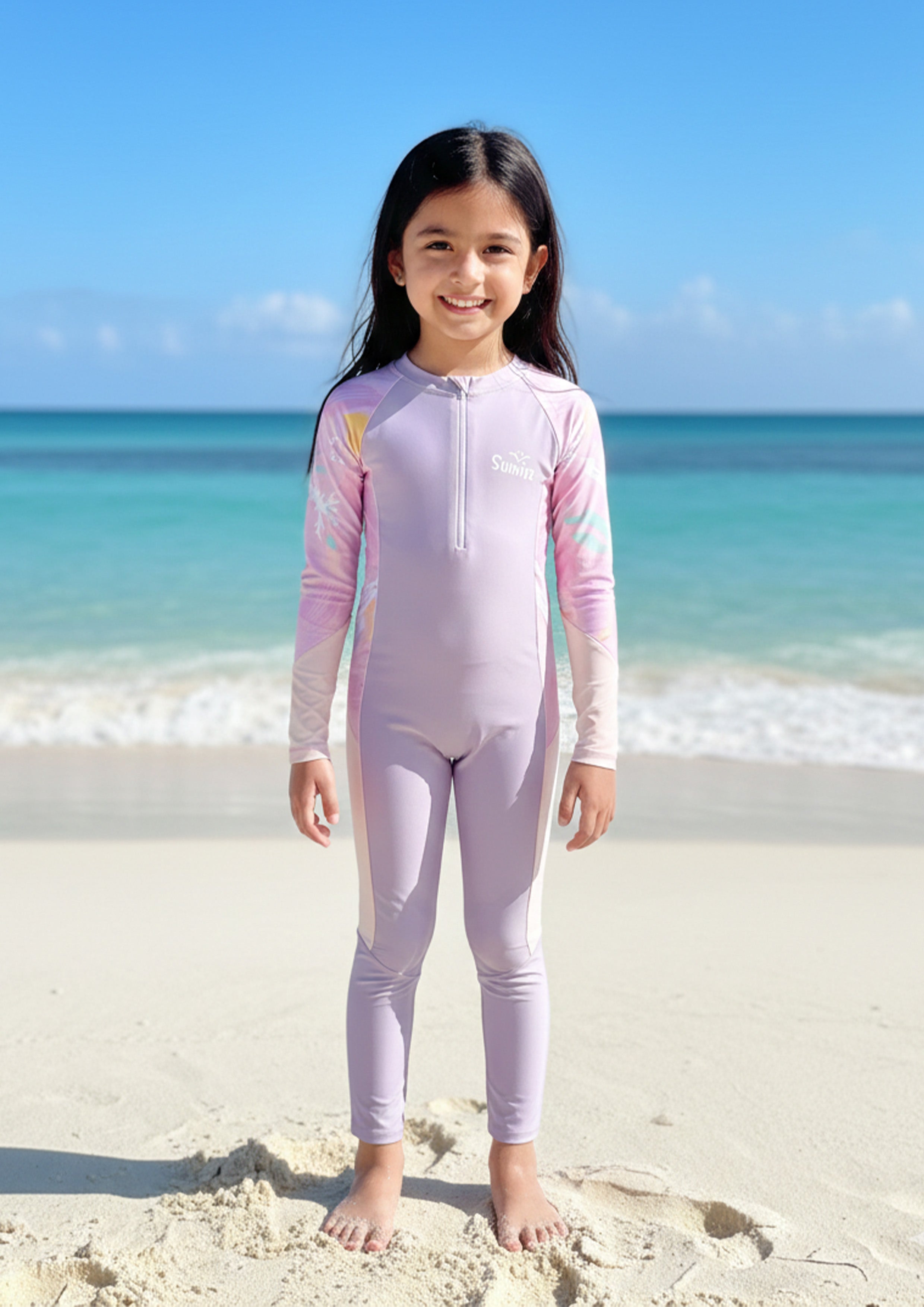 Rainbow Reef Girls Long Sleeve Full Length Swimsuit