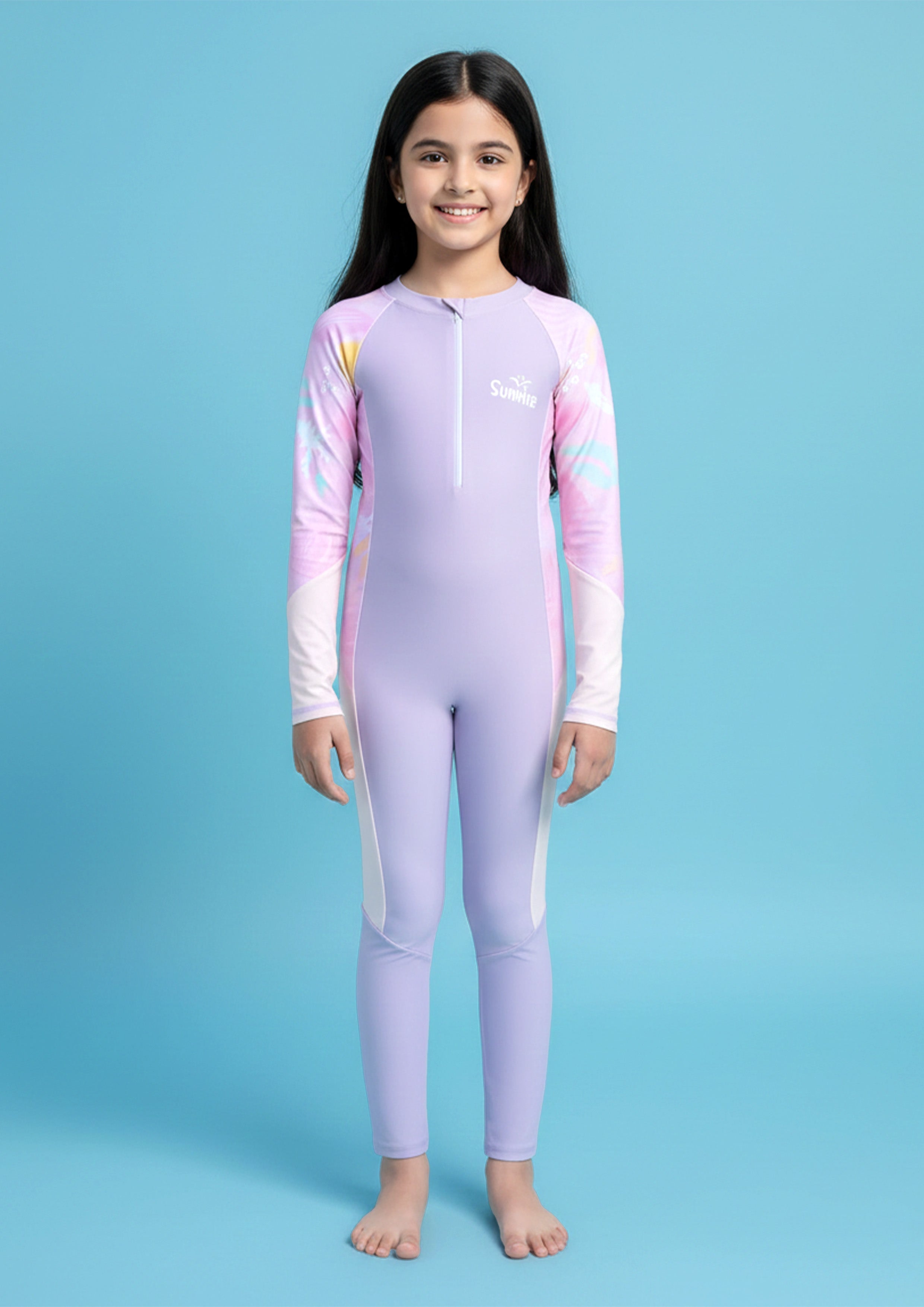Rainbow Reef Girls Long Sleeve Full Length Swimsuit